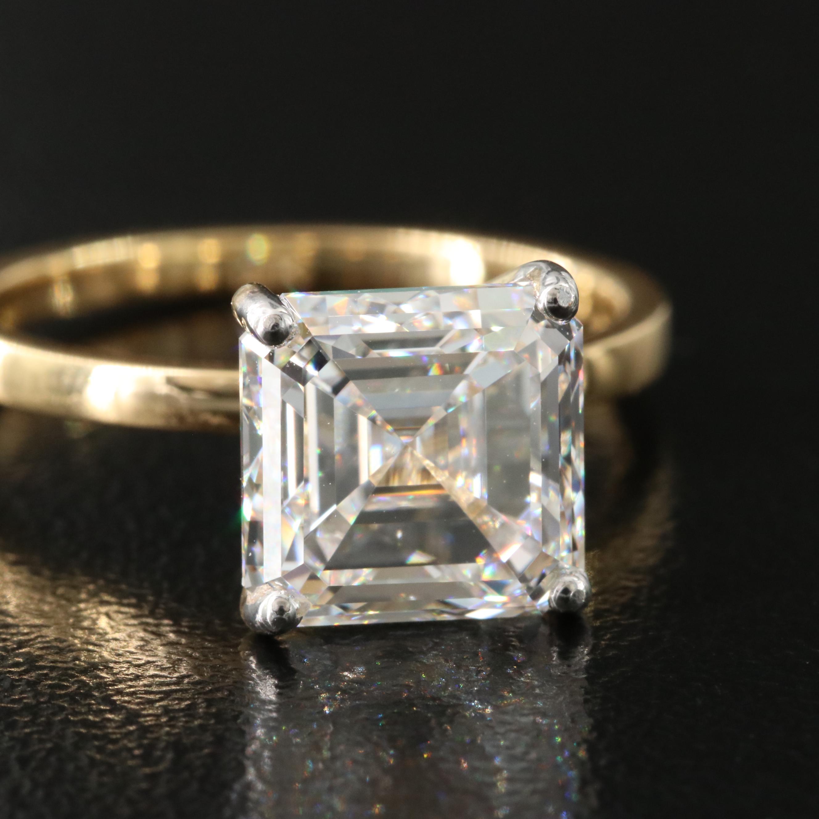 18K 3.91 CT Lab Grown Diamond Solitaire Ring with IGI Report