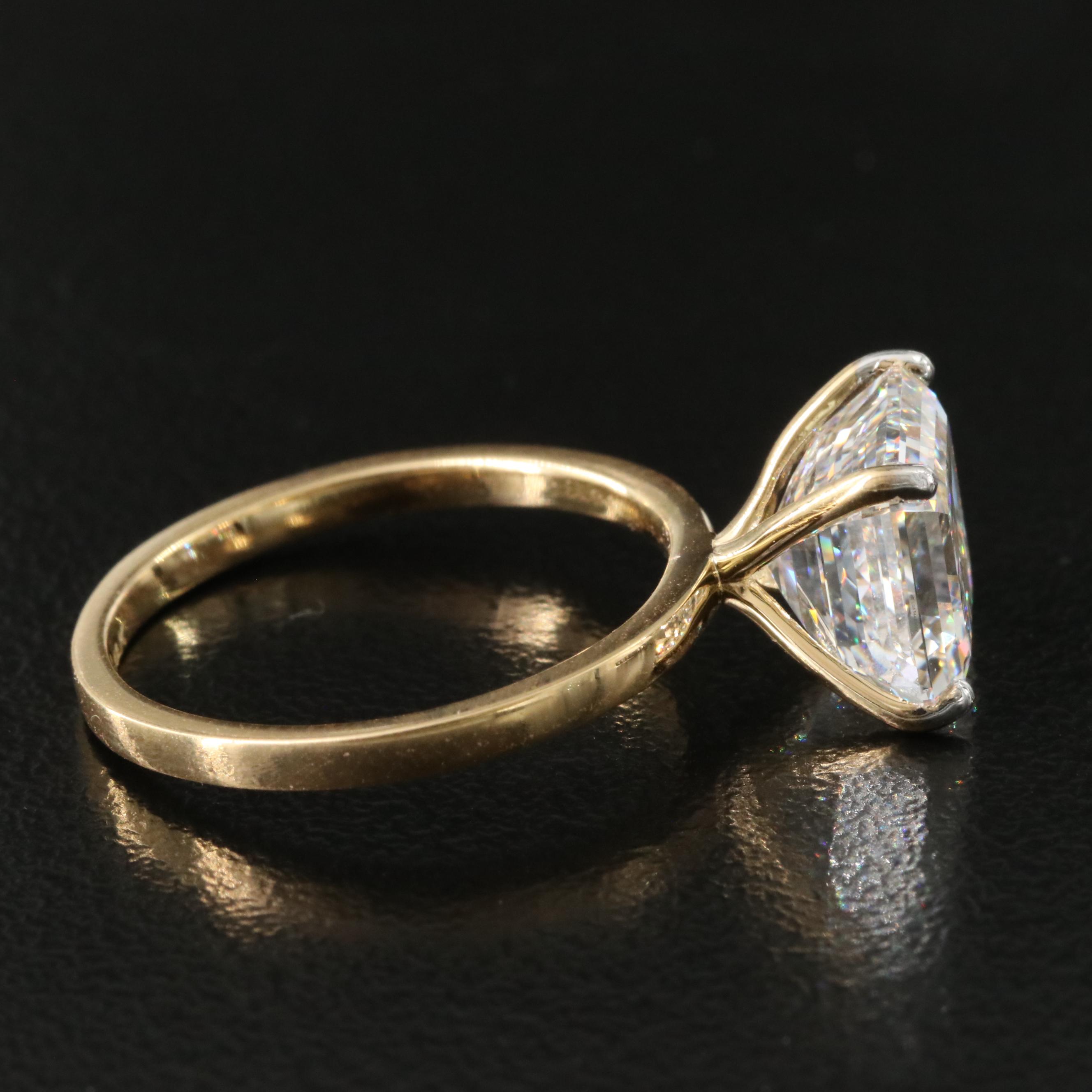 18K 3.91 CT Lab Grown Diamond Solitaire Ring with IGI Report