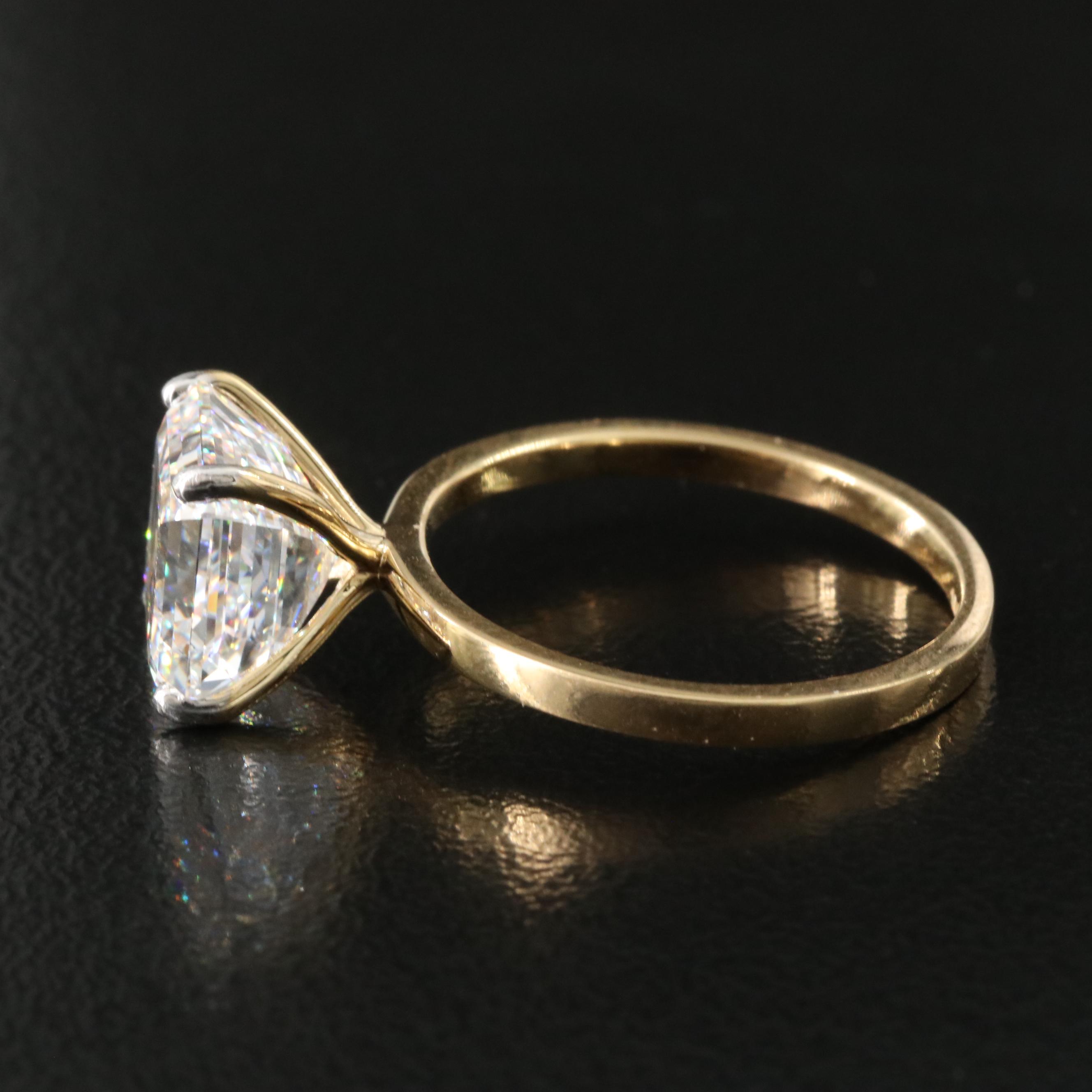 18K 3.91 CT Lab Grown Diamond Solitaire Ring with IGI Report