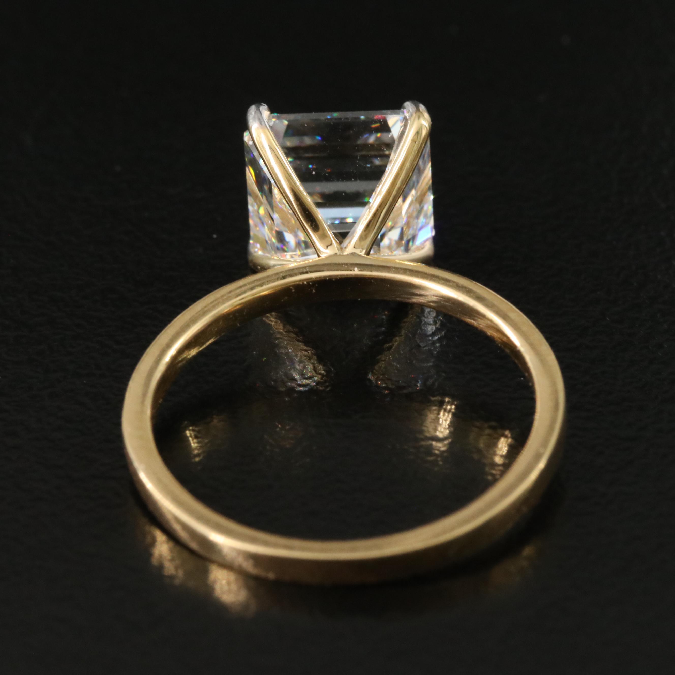 18K 3.91 CT Lab Grown Diamond Solitaire Ring with IGI Report