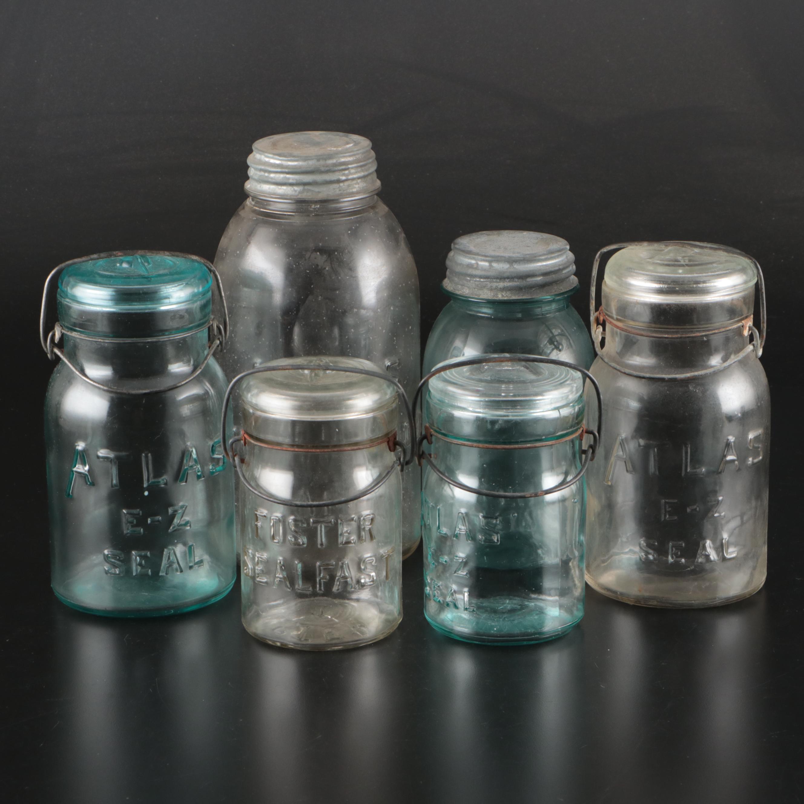 Atlas E-Z Seal, Foster and Ball Mason Canning Jars
