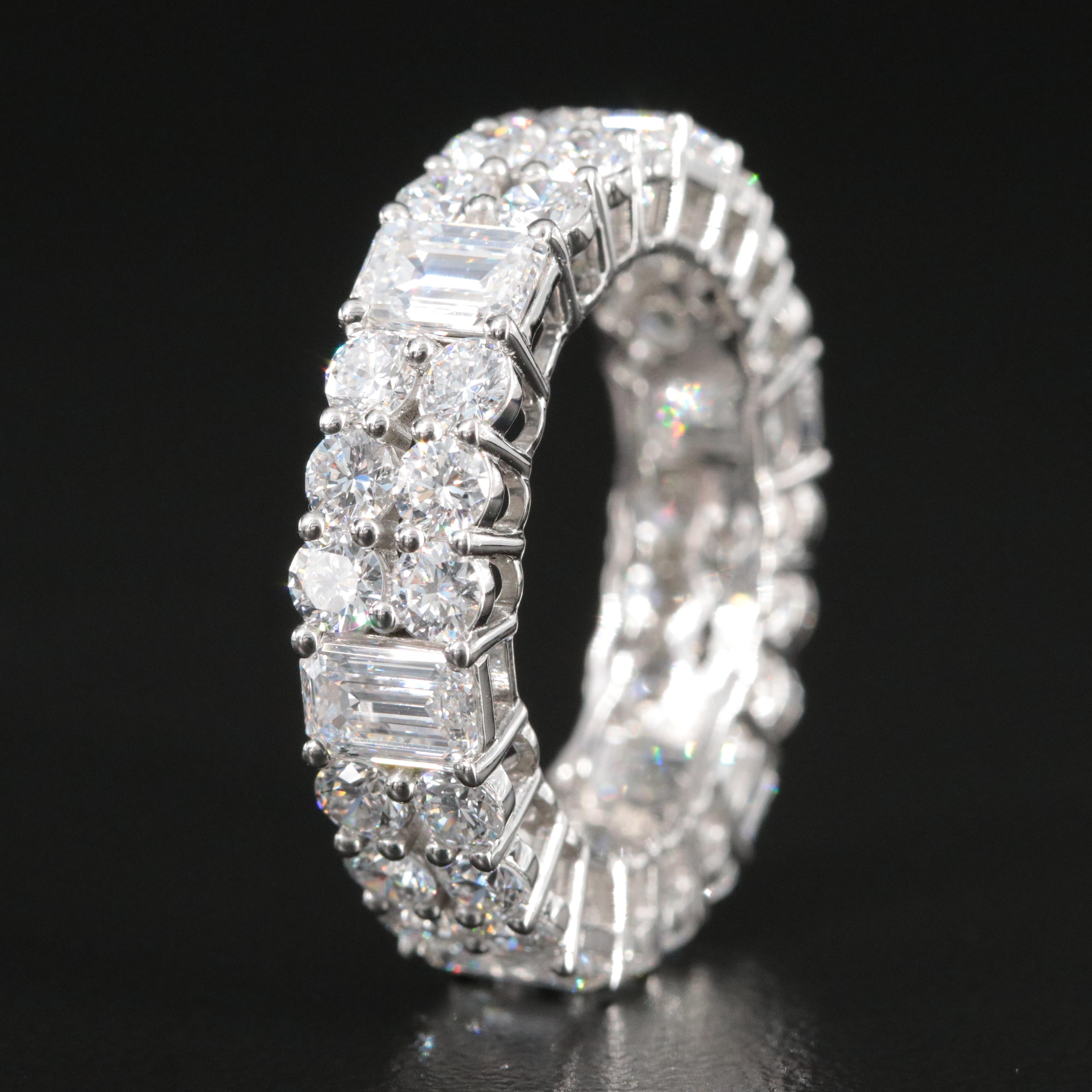 Platinum 6.10 CTW Lab Grown Diamond Eternity Ring