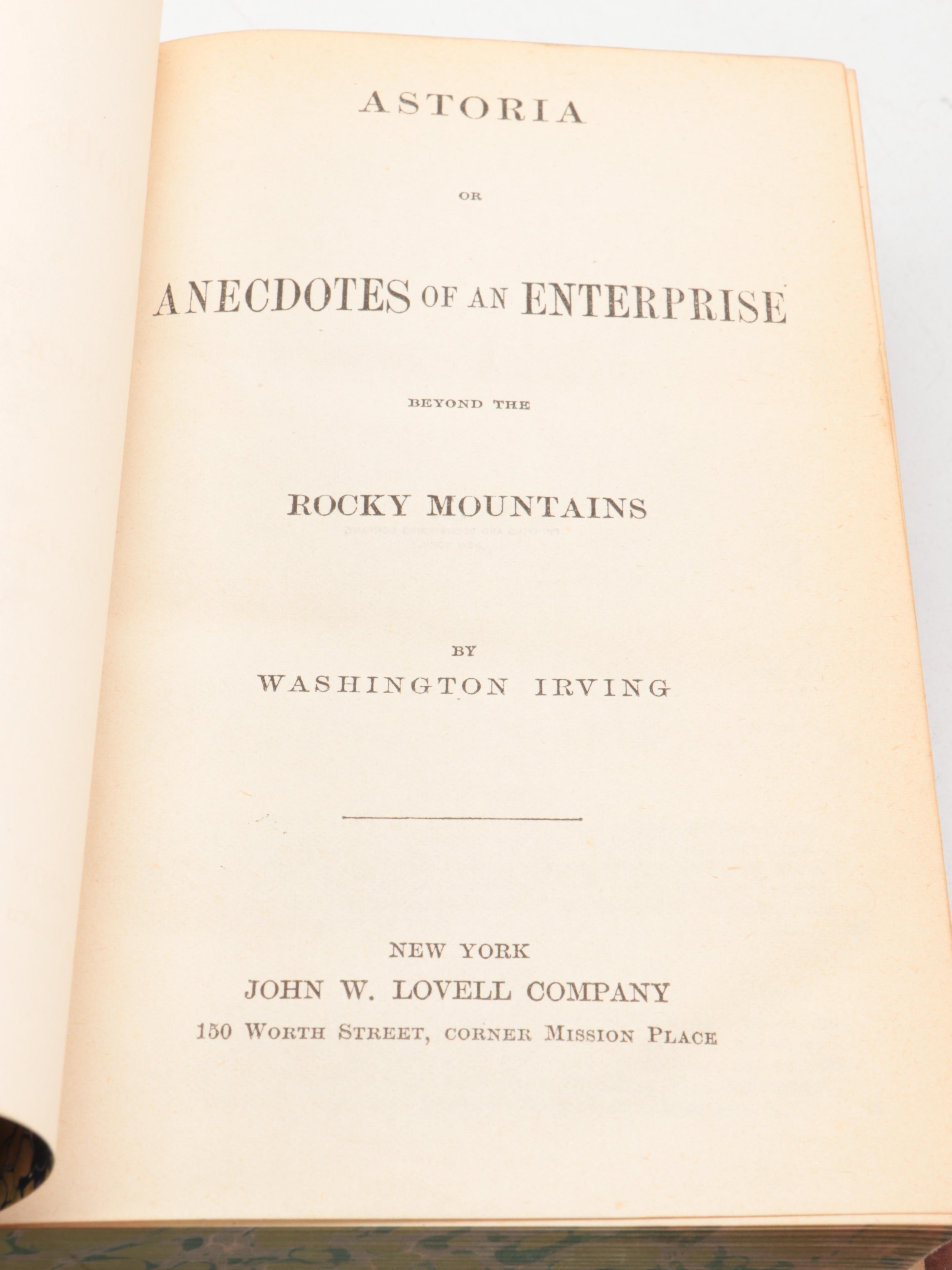 Leather Bound "Works of Washington Irving" Six-Volume Set, Late 19th Century