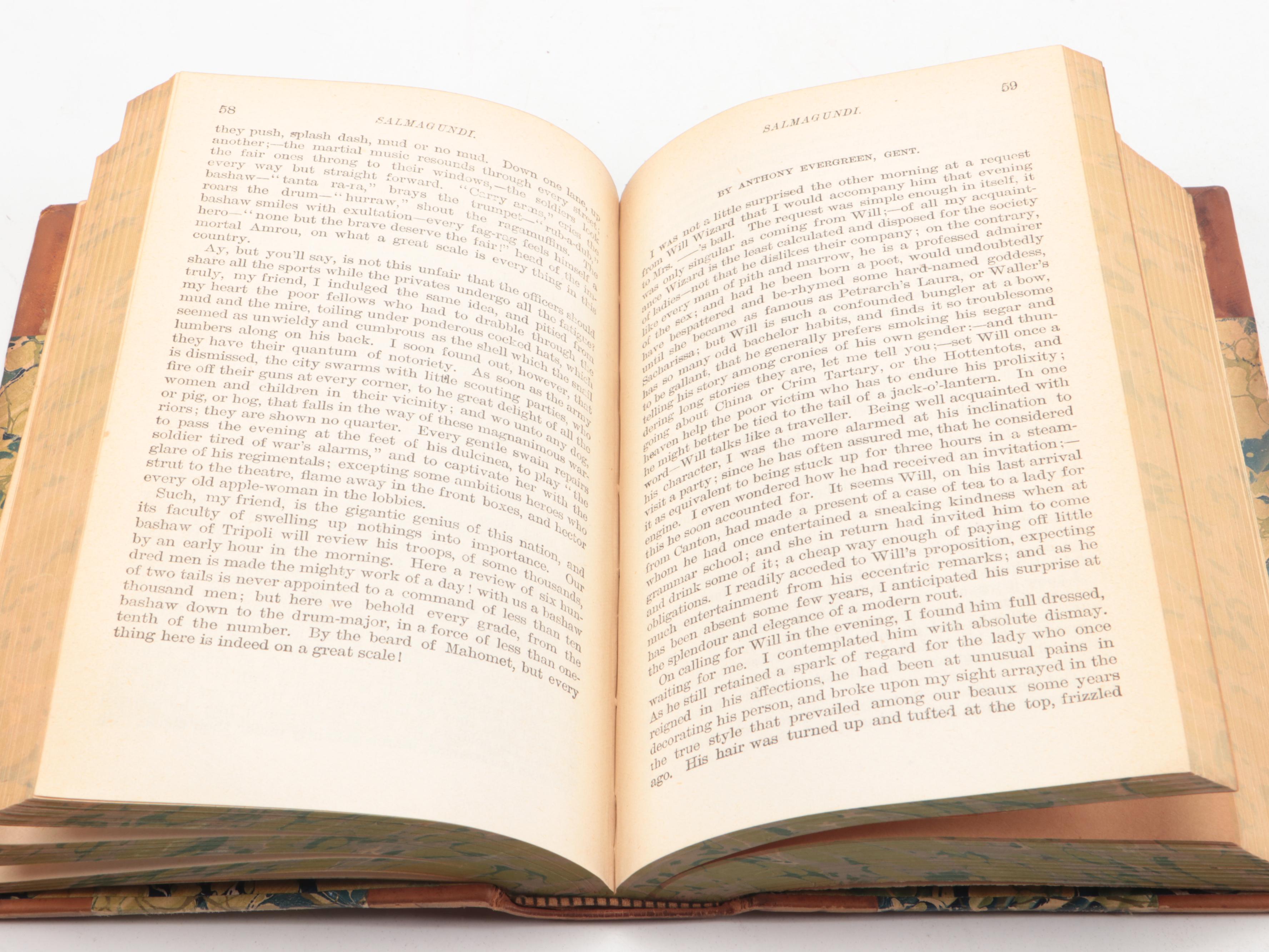 Leather Bound "Works of Washington Irving" Six-Volume Set, Late 19th Century