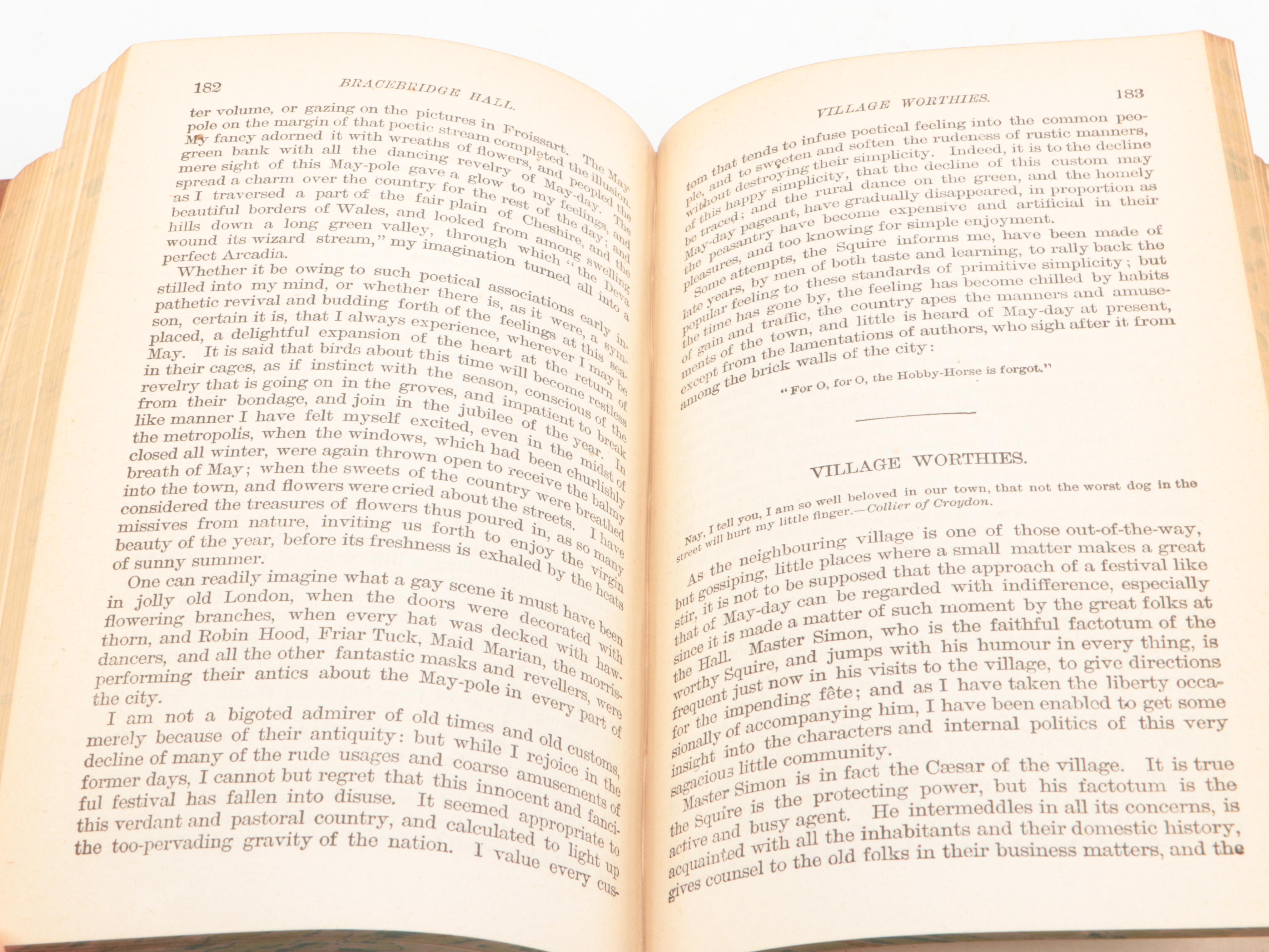 Leather Bound "Works of Washington Irving" Six-Volume Set, Late 19th Century