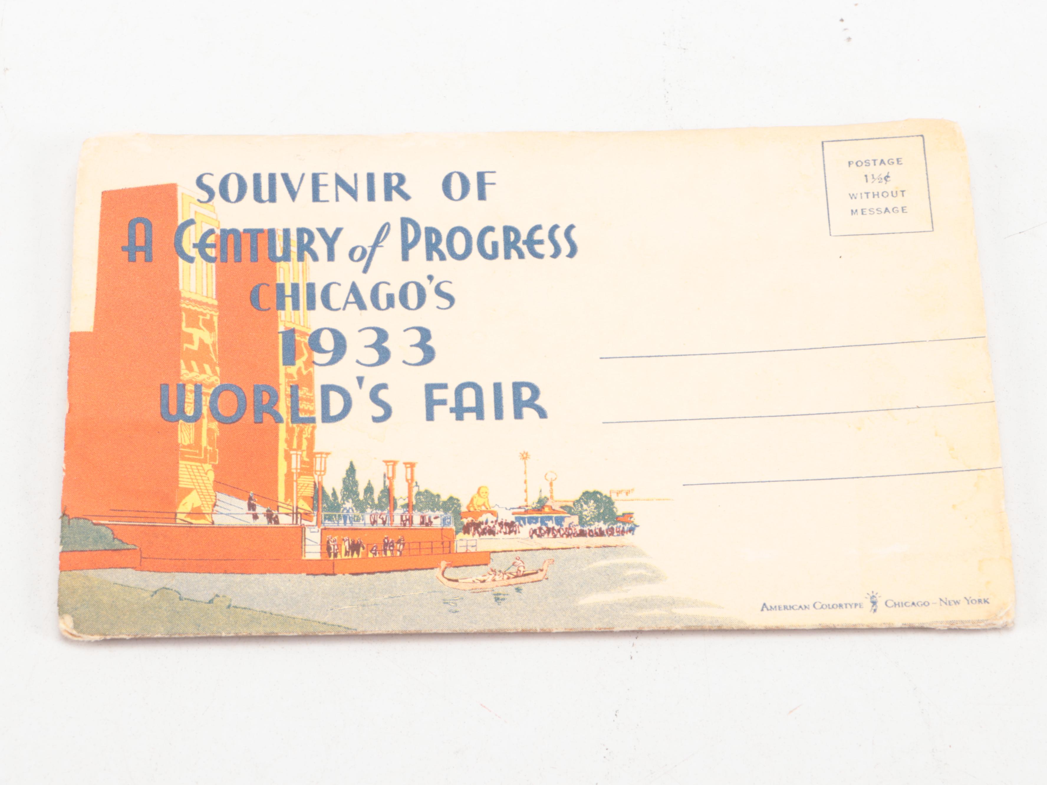 1933 Chicago World's Fair Postcards with Lutheran Hymnal