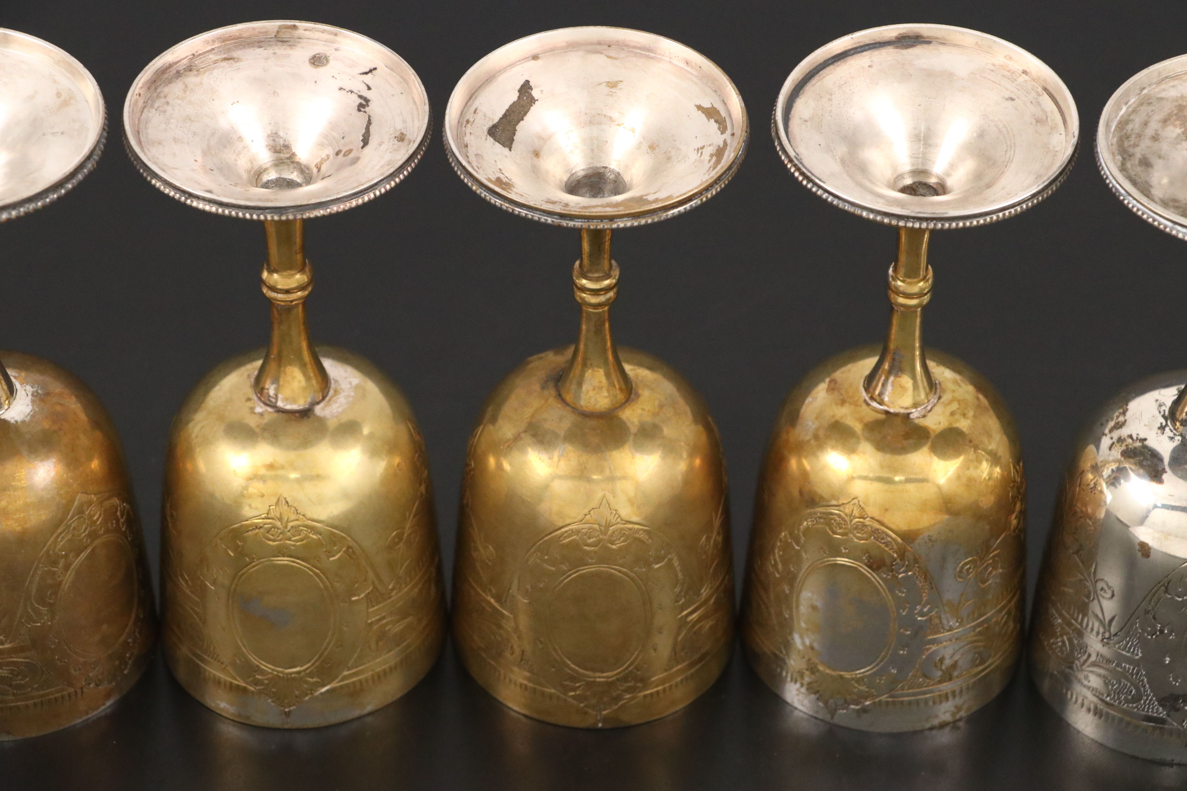 Webster-Wilcox Tray with Gilded Wine Glasses