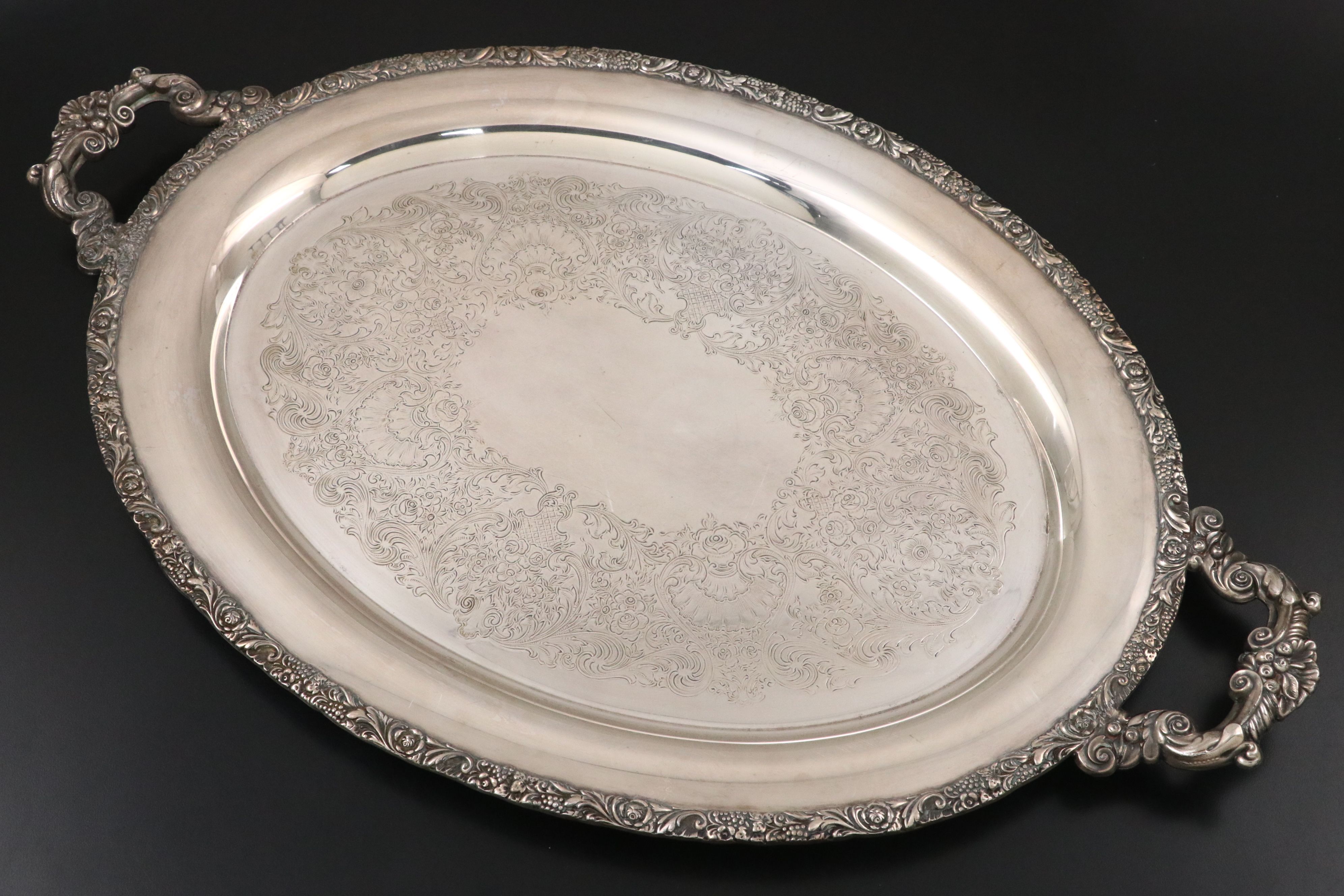 Webster-Wilcox Tray with Gilded Wine Glasses