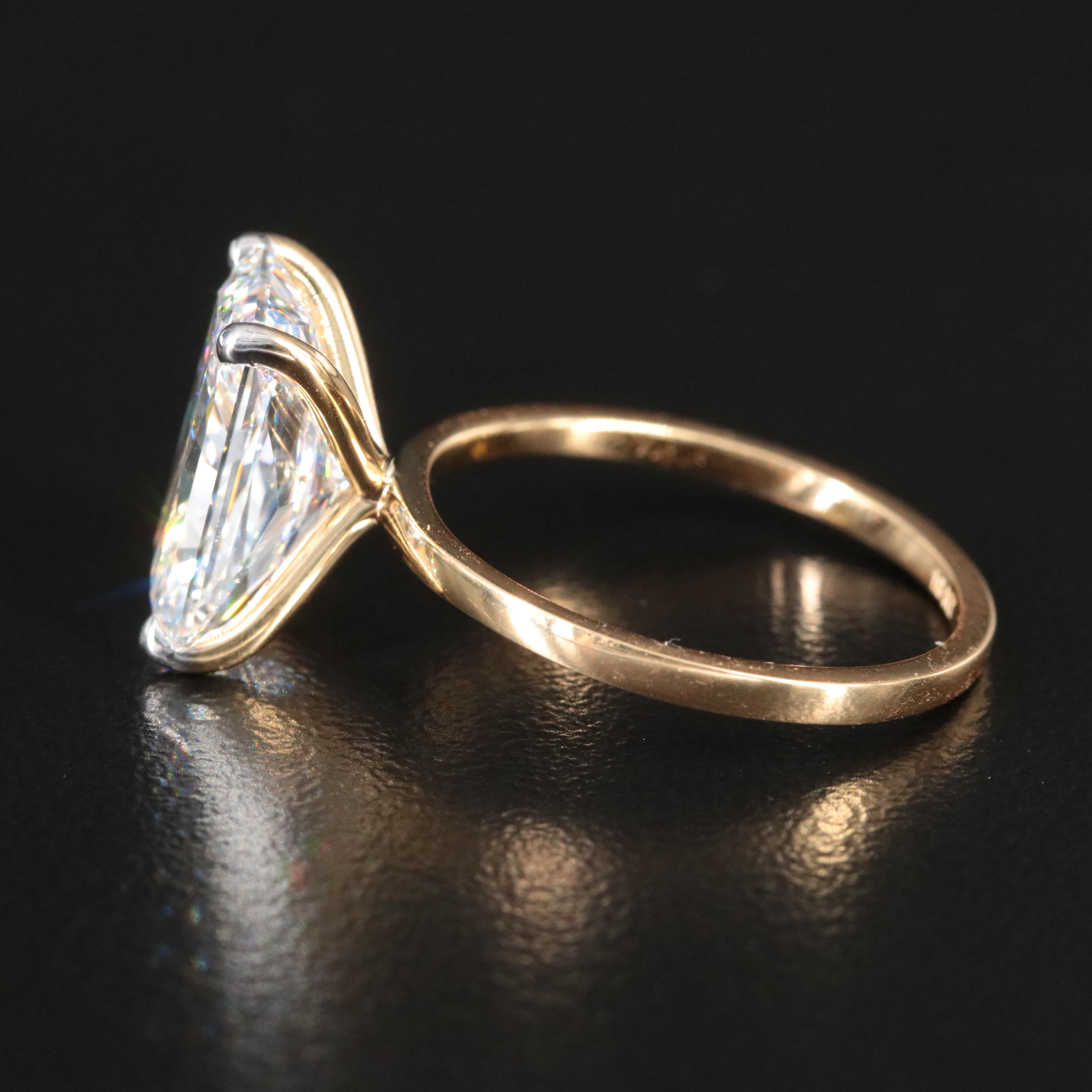 18K 4.25 CT Lab Grown Diamond Solitaire Ring with IGI Report