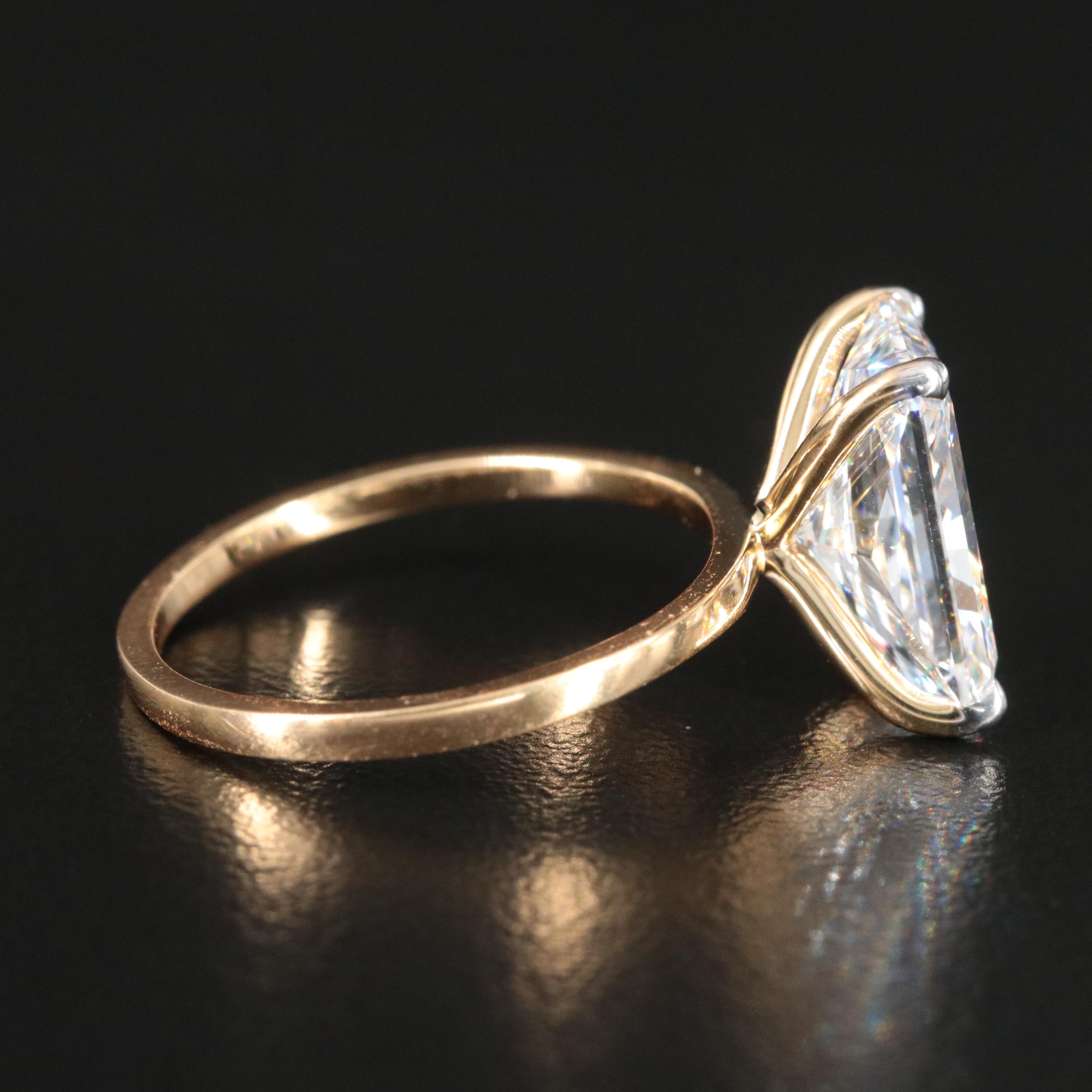 18K 4.25 CT Lab Grown Diamond Solitaire Ring with IGI Report