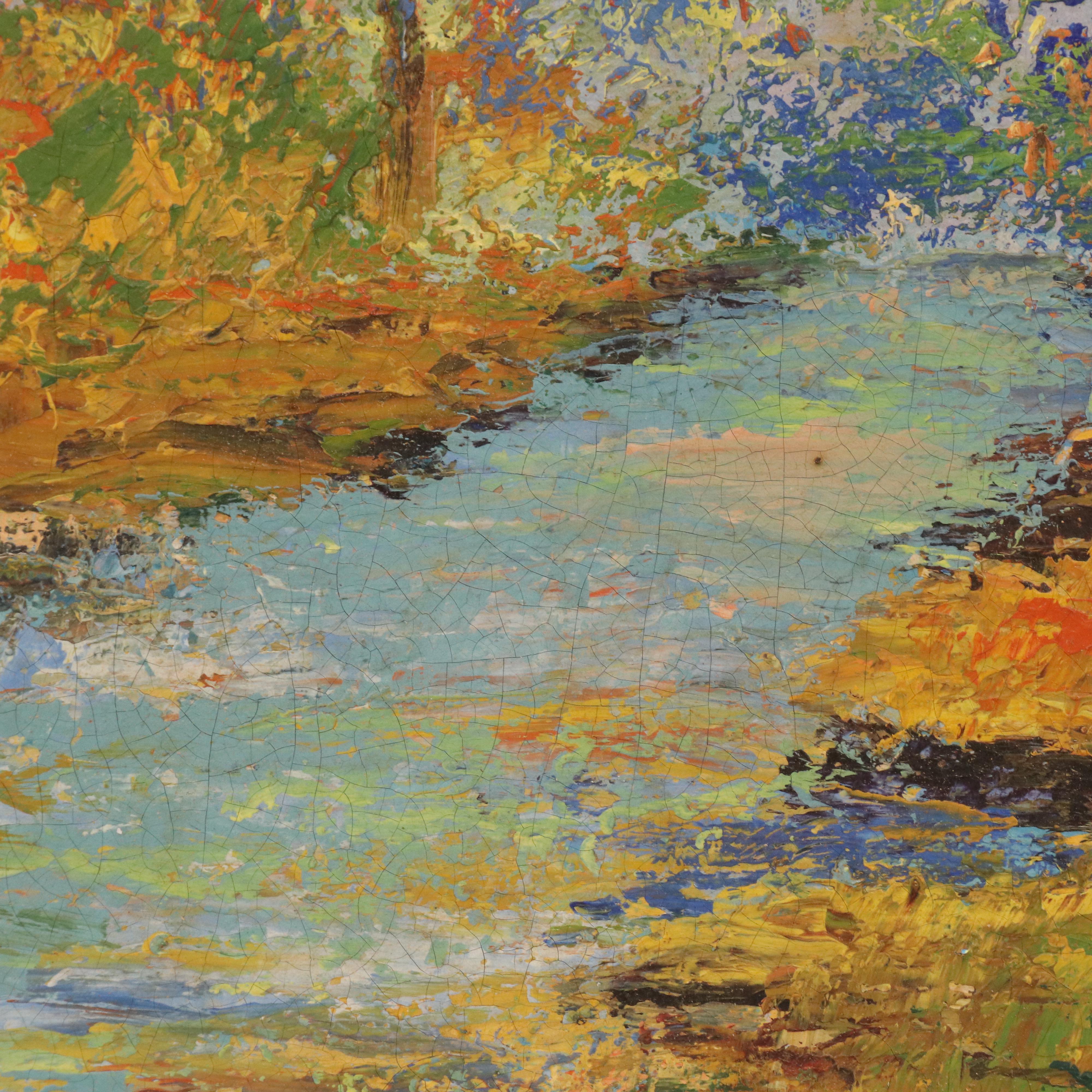 A. Brooks Pallet Knife Landscape Oil Painting "Peace"