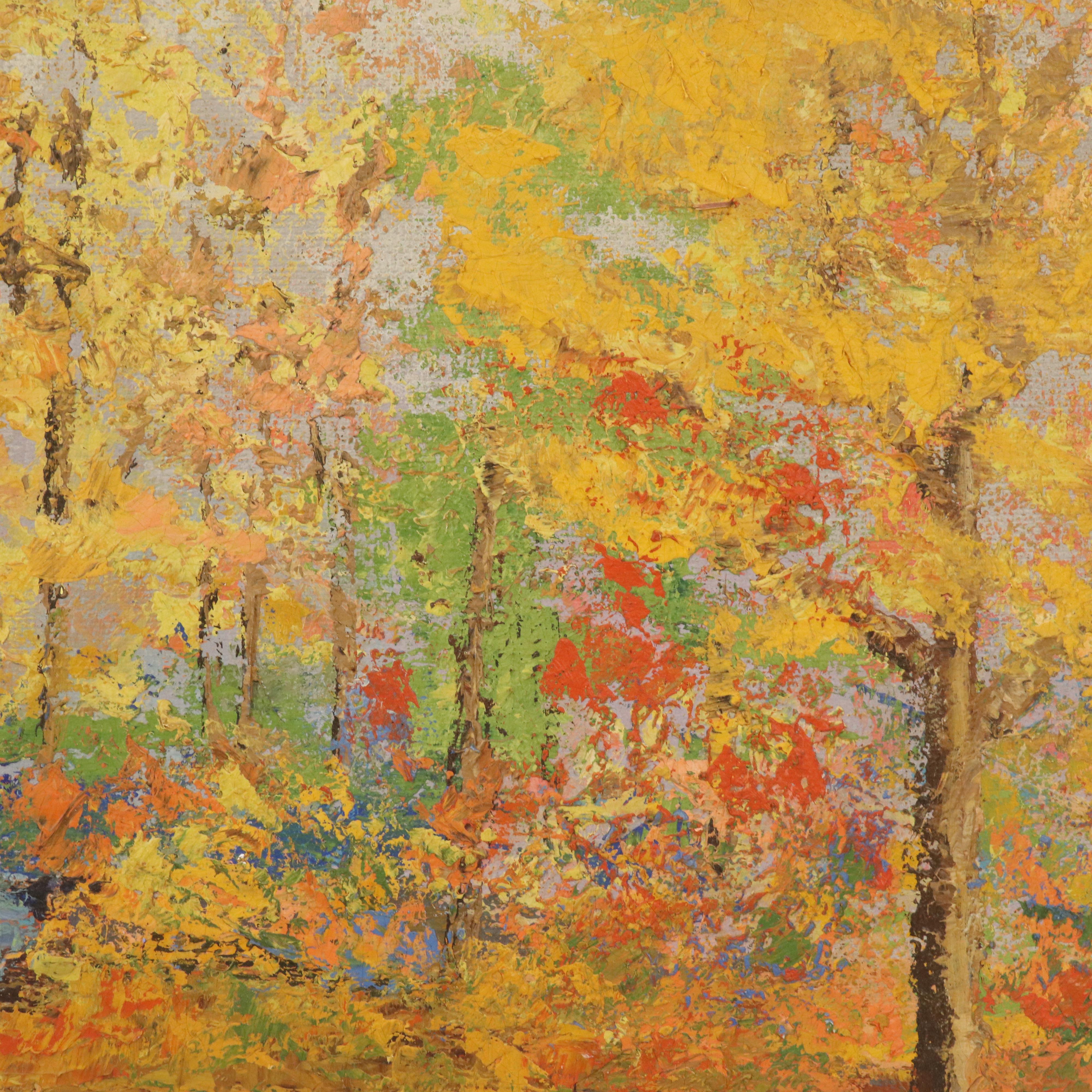 A. Brooks Pallet Knife Landscape Oil Painting "Peace"