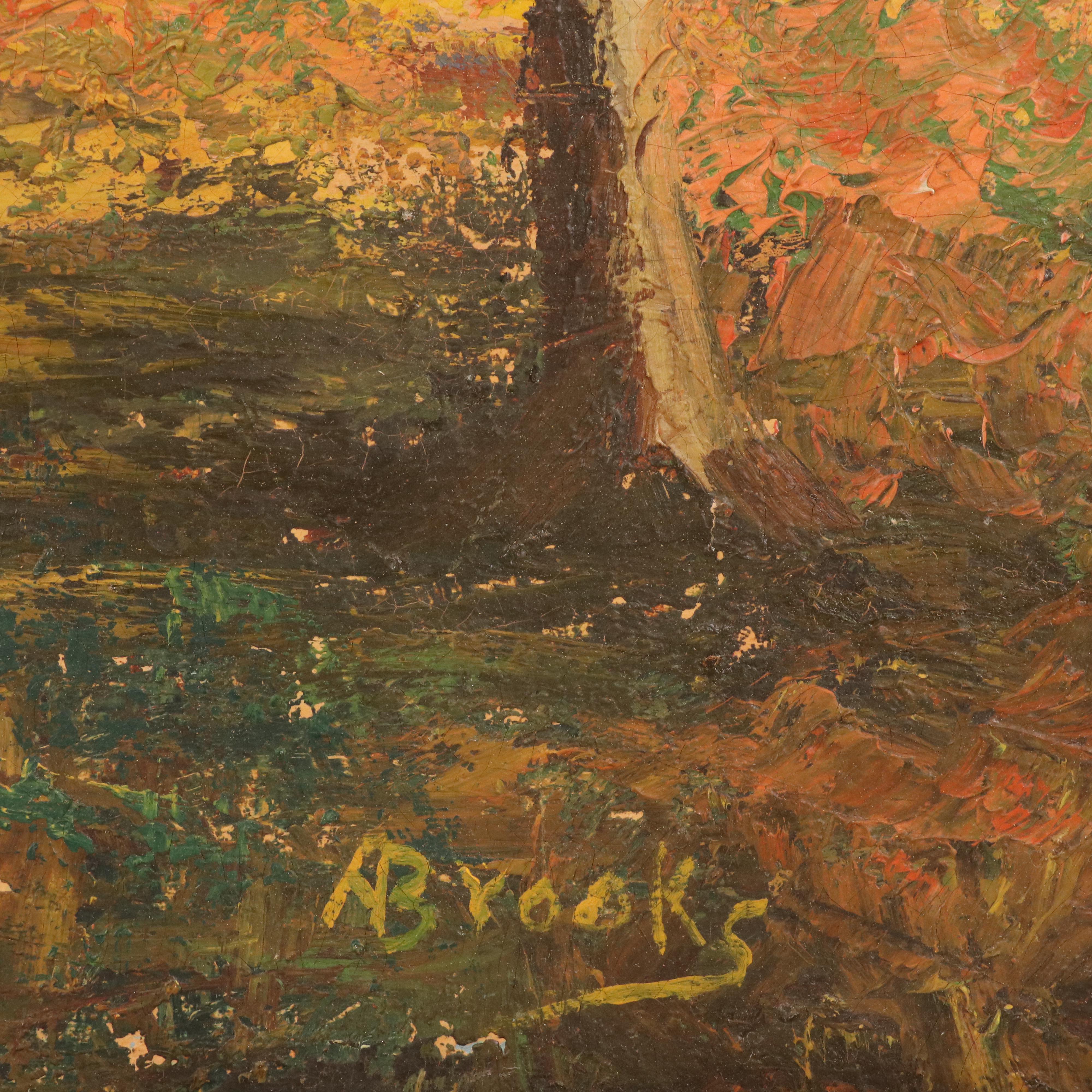 A. Brooks Pallet Knife Landscape Oil Painting "Peace"