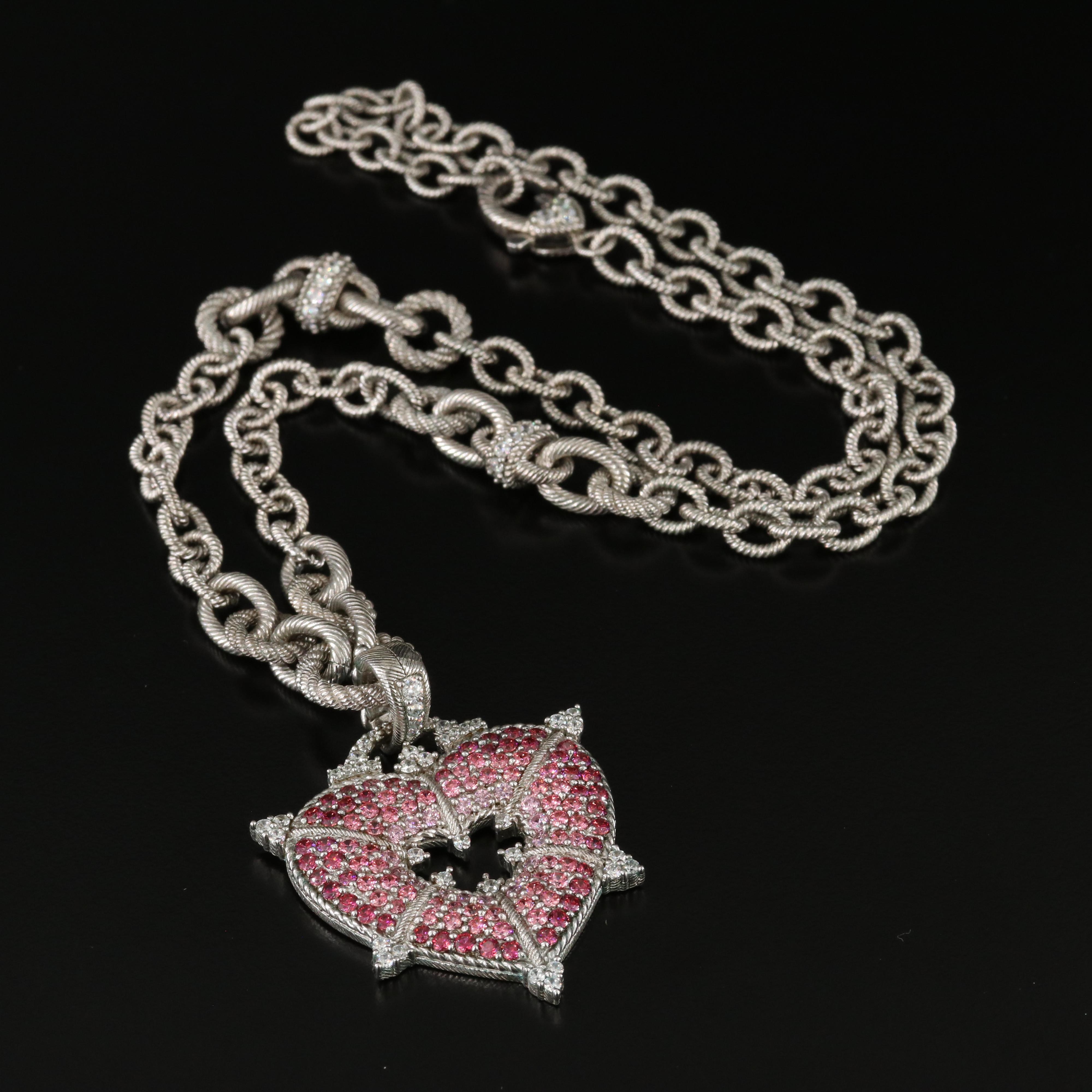 Judith Ripka Sterling CZ and Chalcedony Bracelet and Necklace