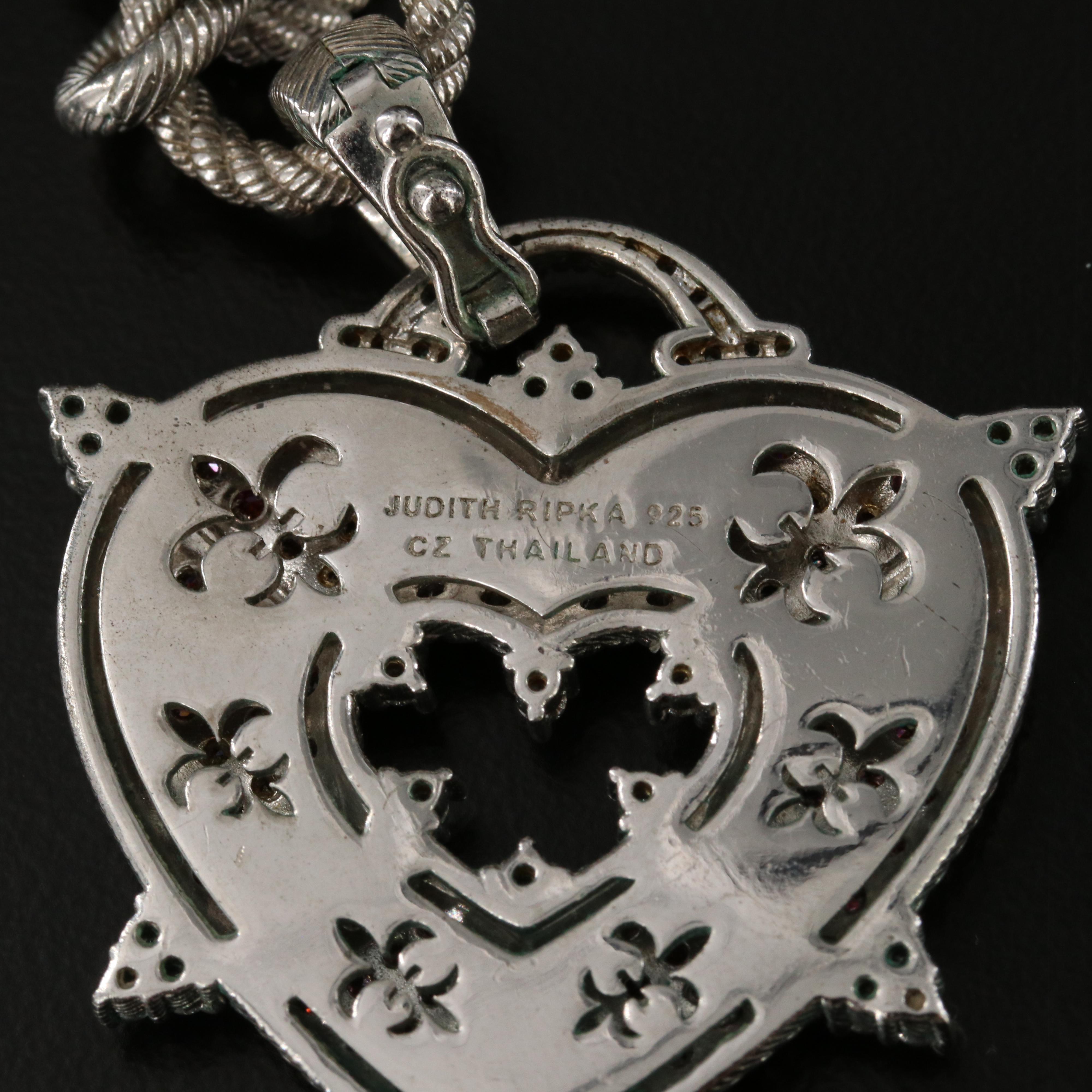 Judith Ripka Sterling CZ and Chalcedony Bracelet and Necklace