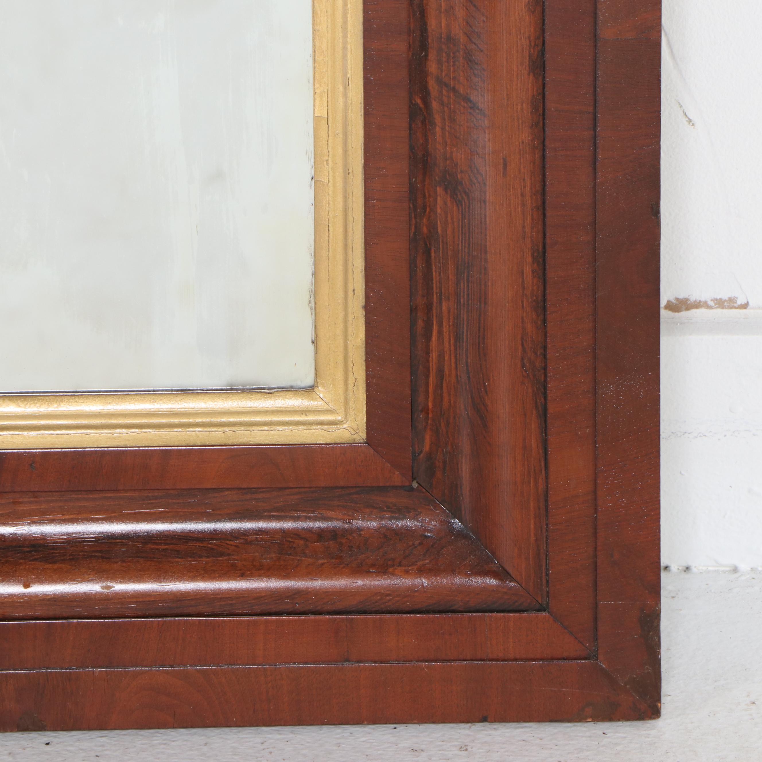 American Empire Style Parcel Gilt and Wood Wall Mirror