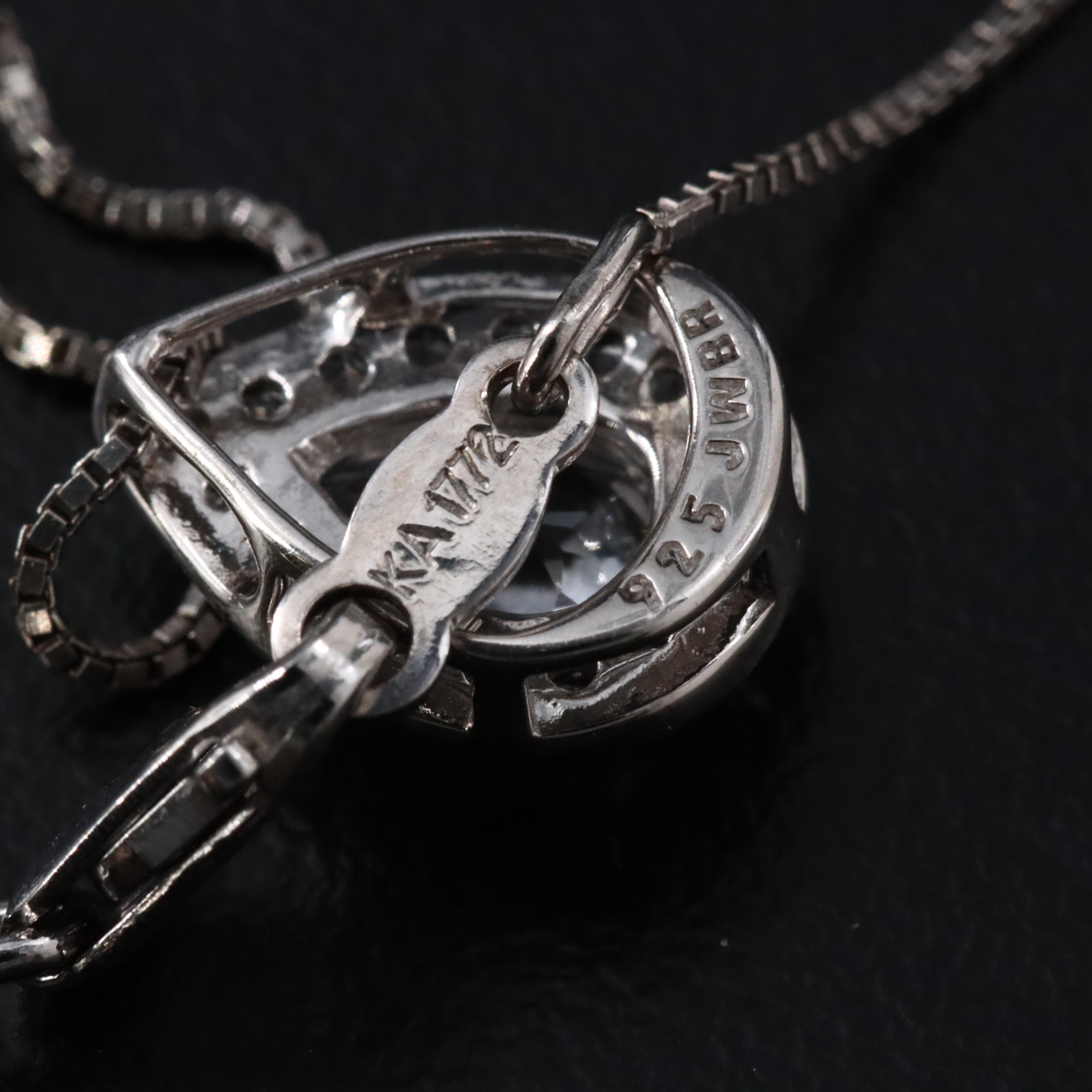 Sterling White Sapphire Pendant Necklace