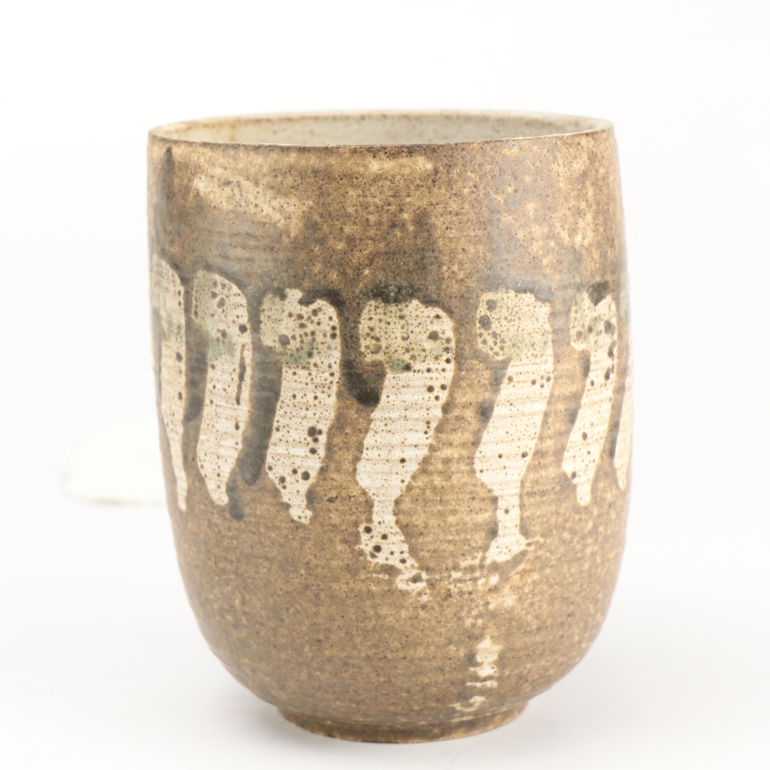 Studio Pottery Salt-Glazed Stoneware Bowls and Vase