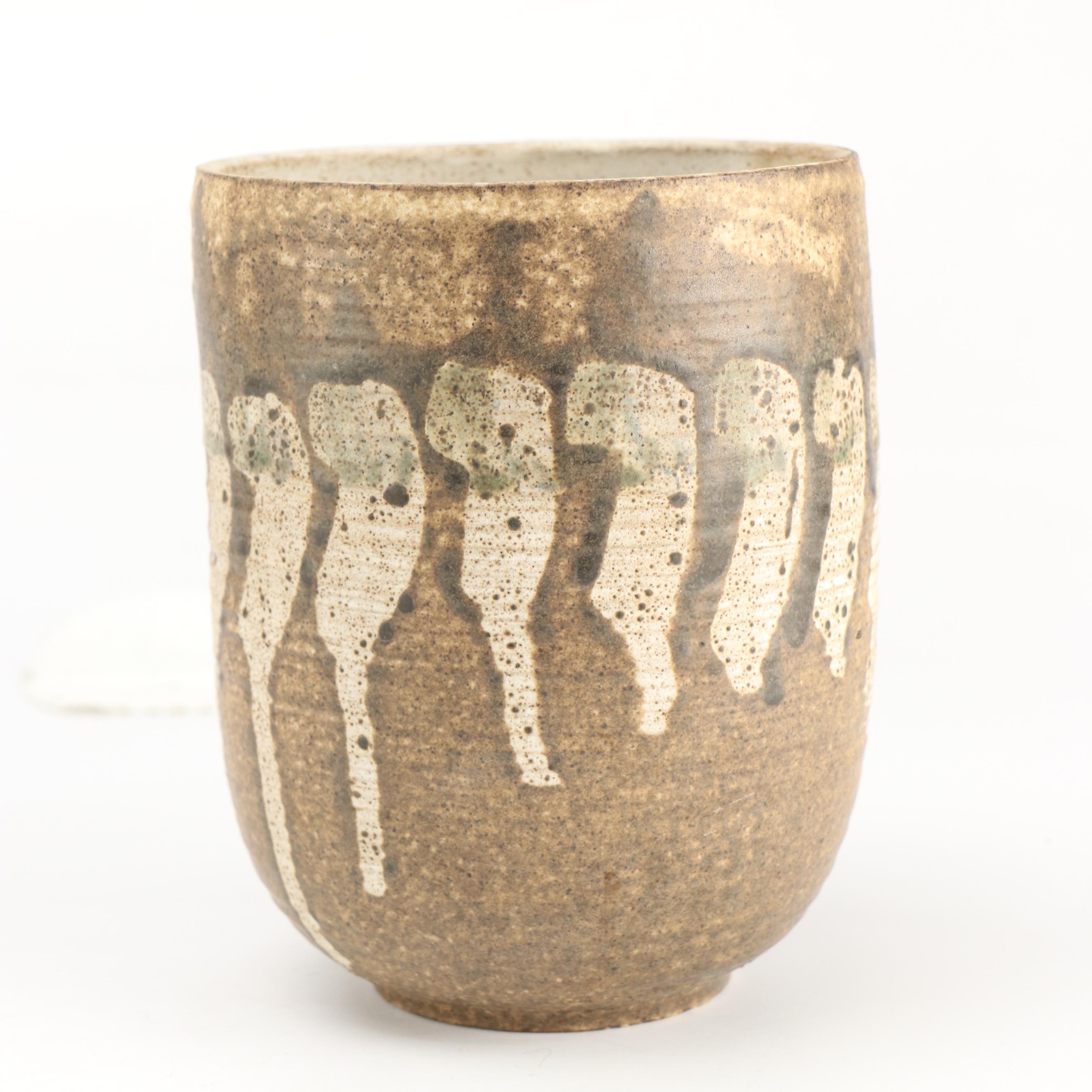 Studio Pottery Salt-Glazed Stoneware Bowls and Vase