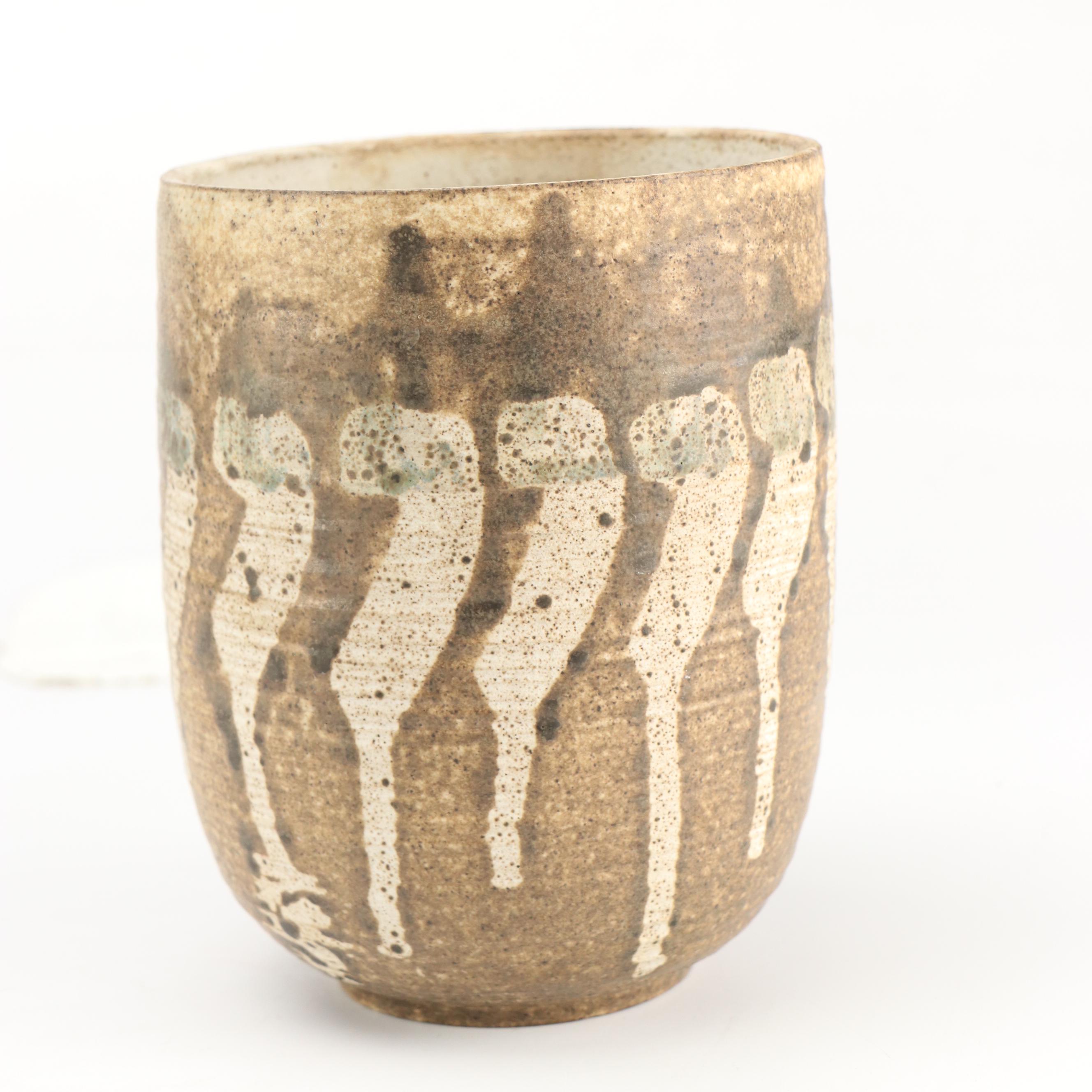 Studio Pottery Salt-Glazed Stoneware Bowls and Vase