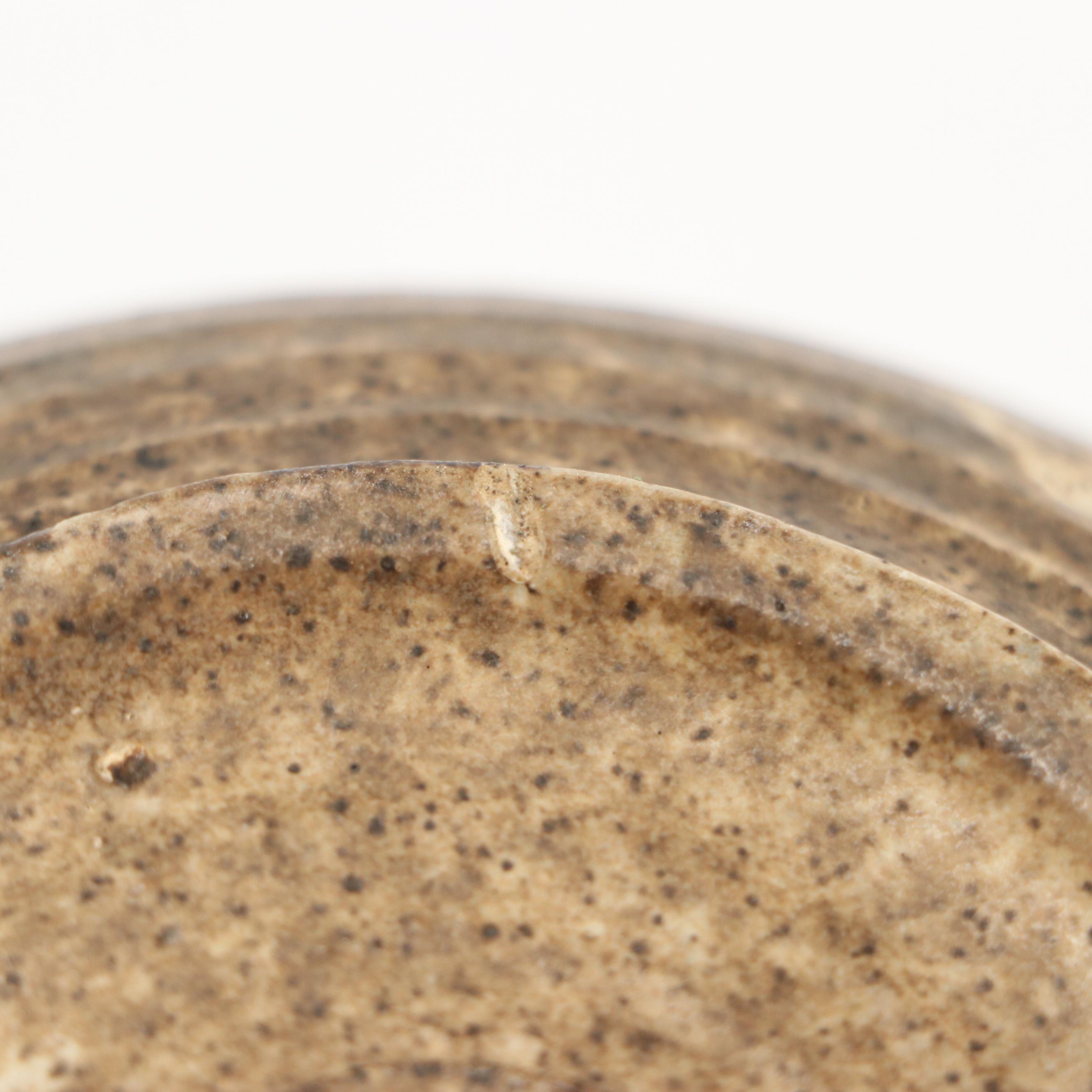 Studio Pottery Salt-Glazed Stoneware Bowls and Vase