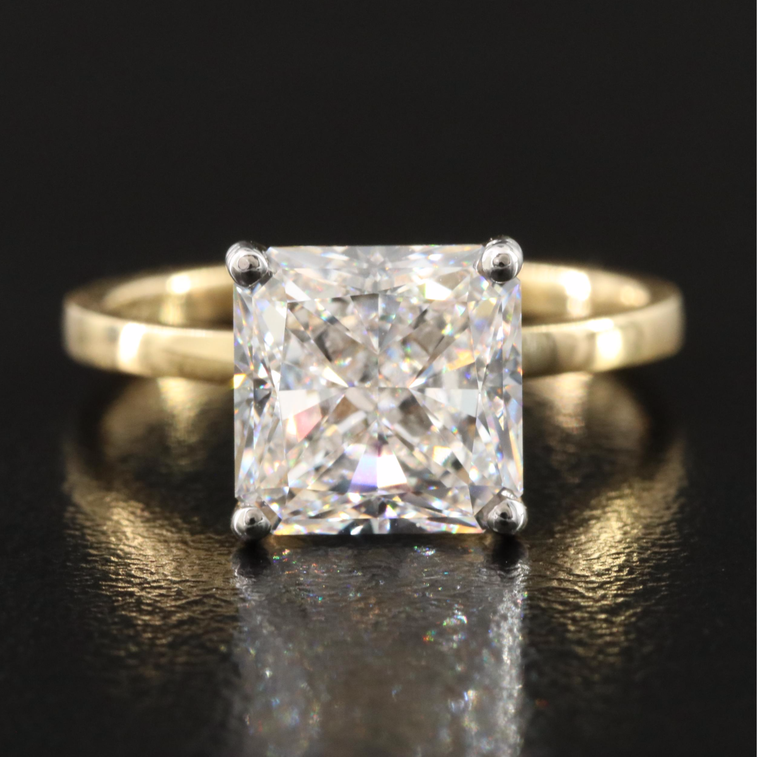 18K 3.78 CT Lab Grown Diamond Solitaire Ring with IGI Report