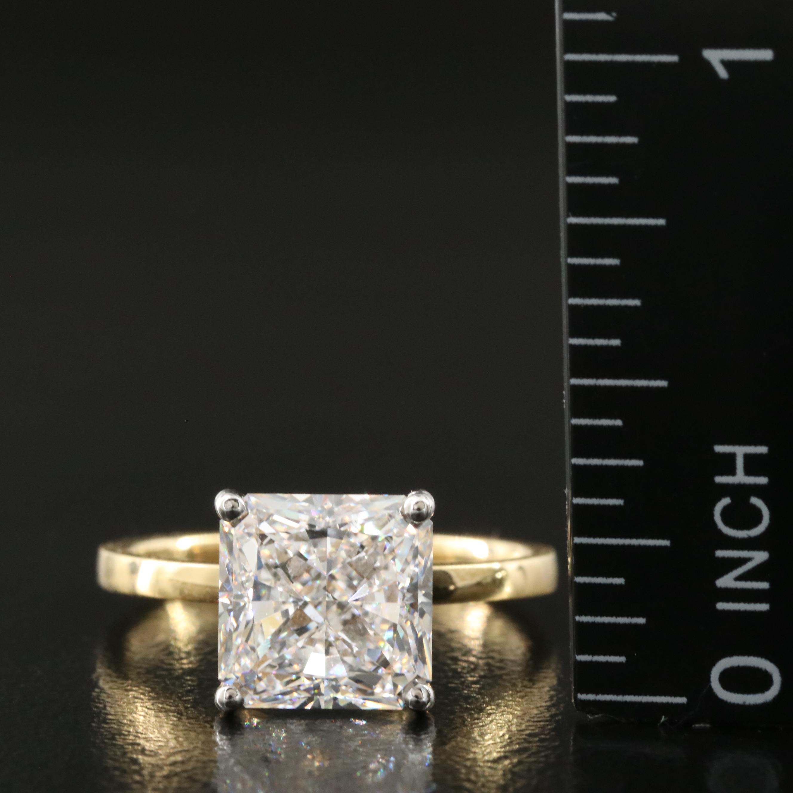 18K 3.78 CT Lab Grown Diamond Solitaire Ring with IGI Report