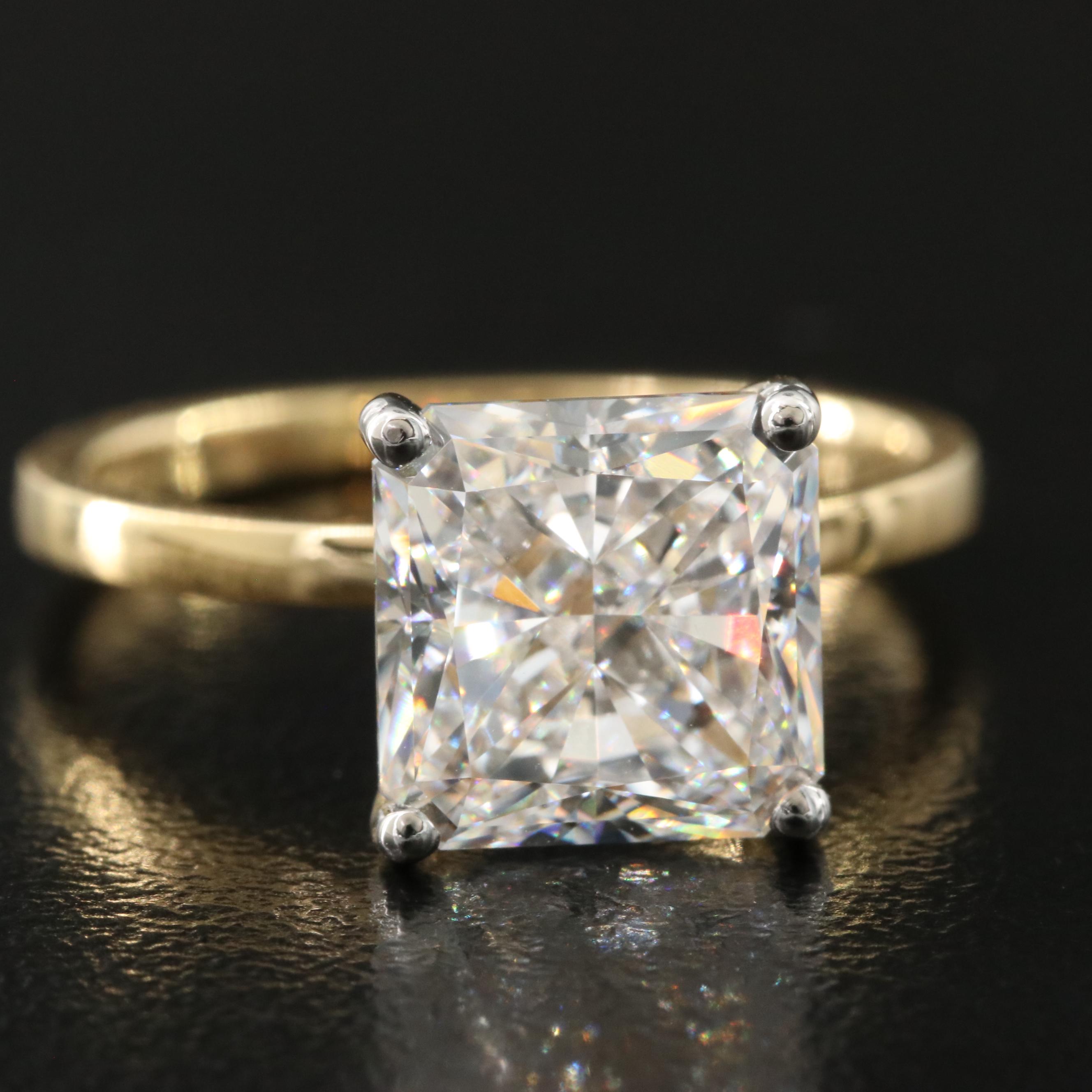 18K 3.78 CT Lab Grown Diamond Solitaire Ring with IGI Report