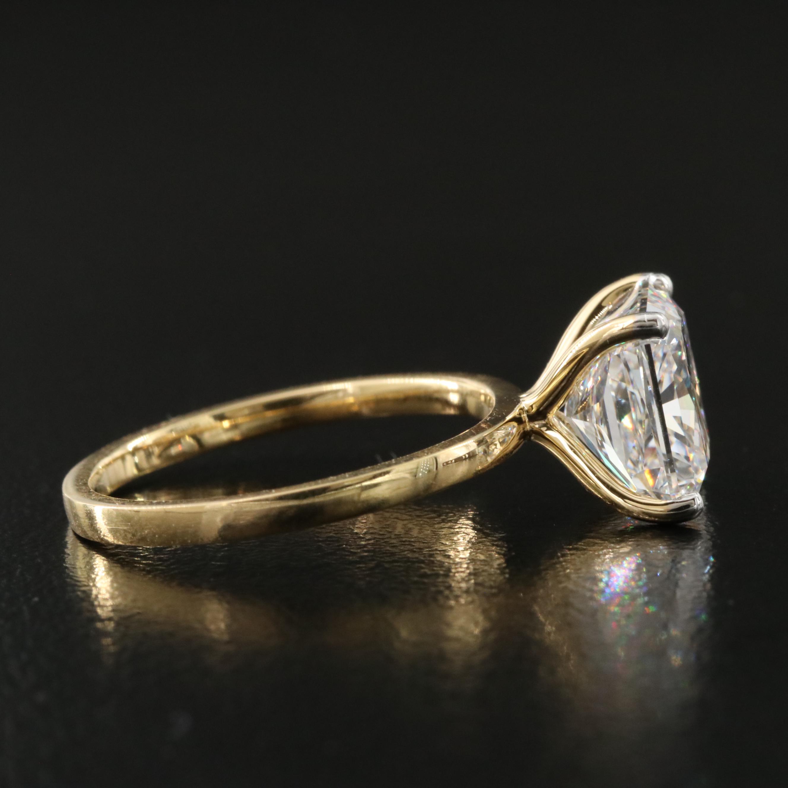 18K 3.78 CT Lab Grown Diamond Solitaire Ring with IGI Report