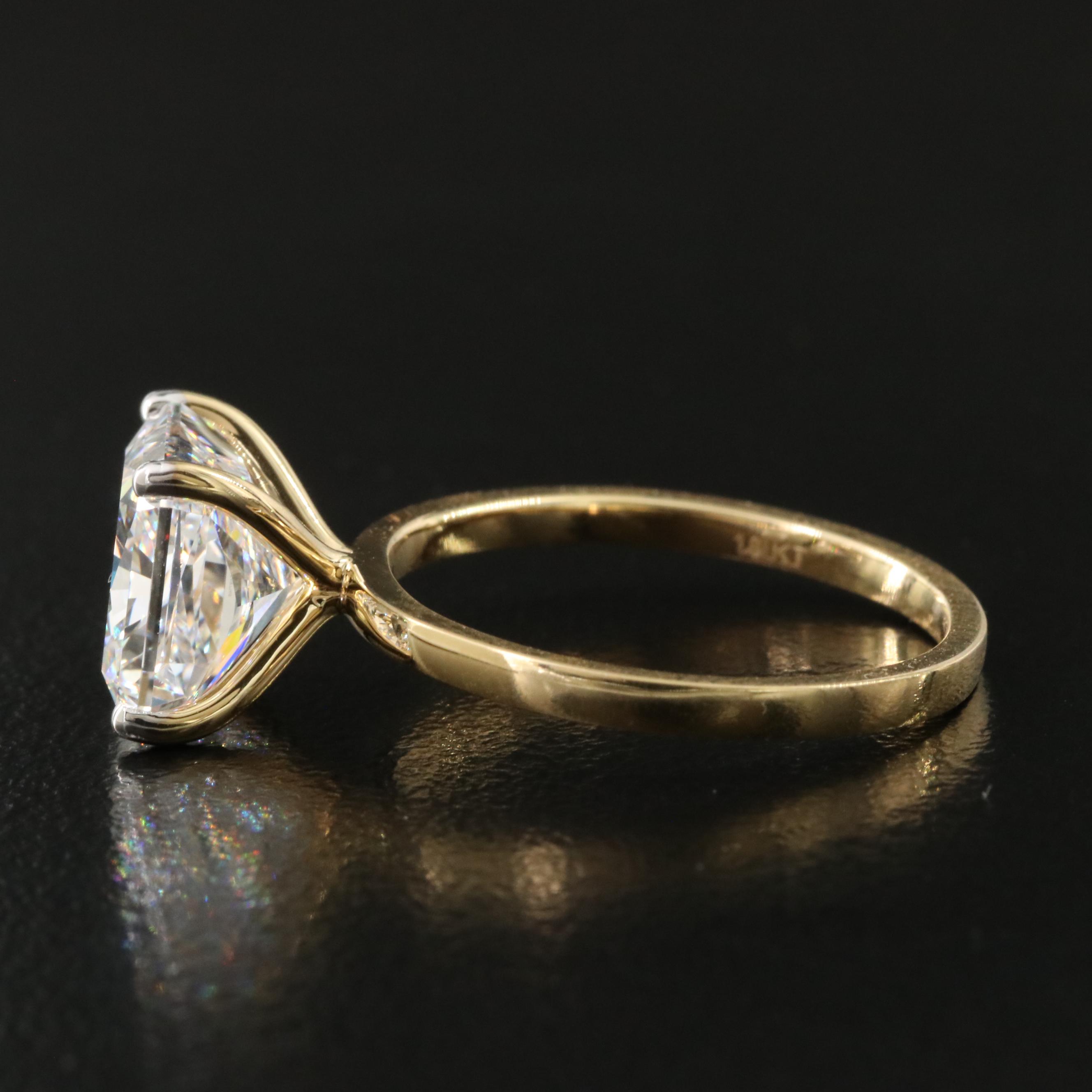 18K 3.78 CT Lab Grown Diamond Solitaire Ring with IGI Report