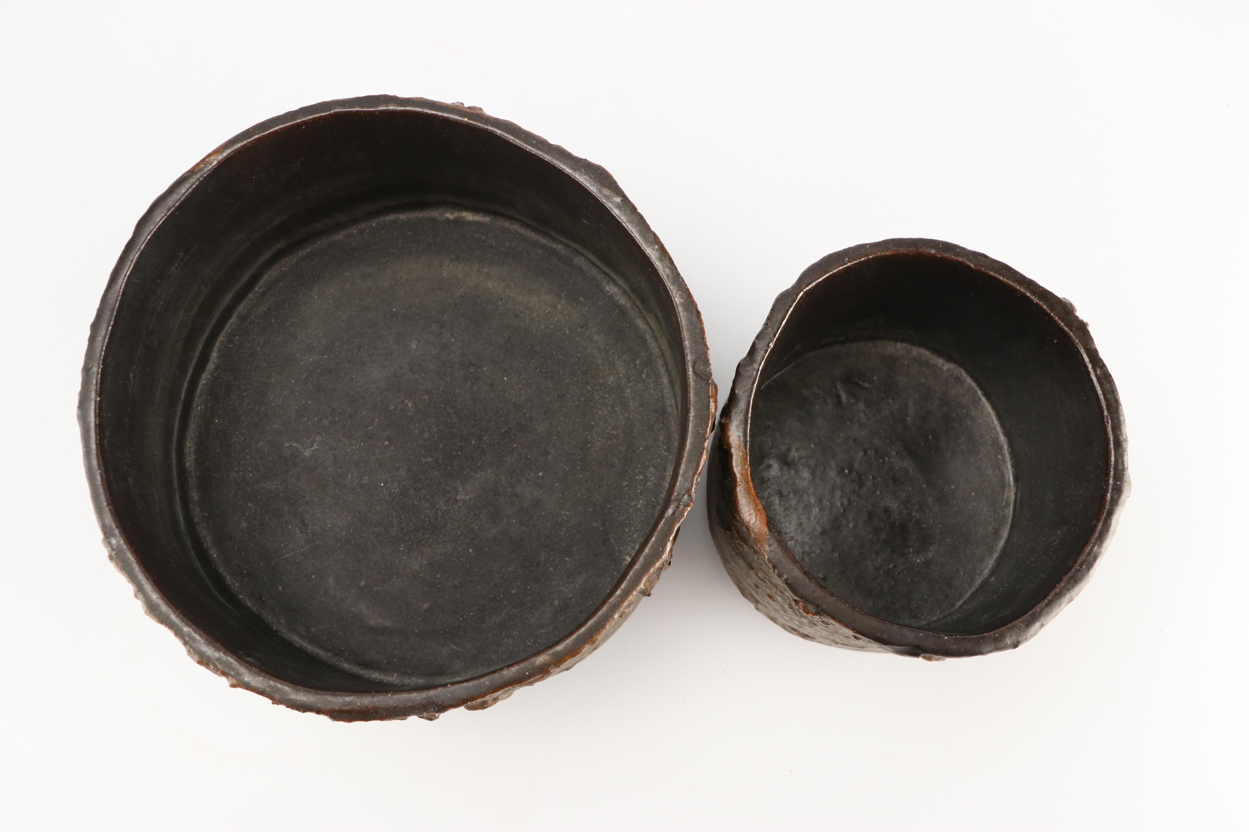 Studio Pottery Salt-Glazed Stoneware Bowls and Vase