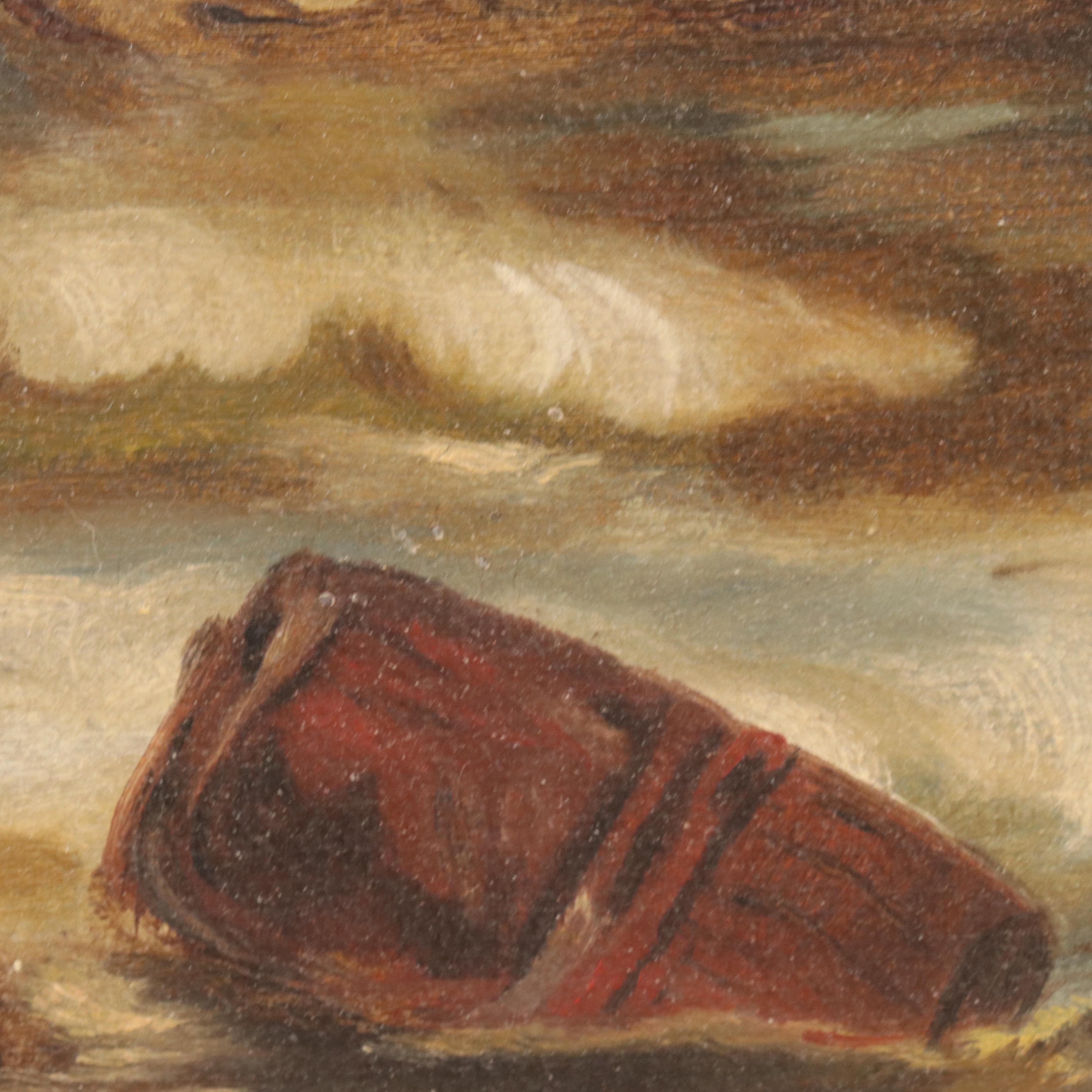 L. D. Harcourt Marine Oil Painting of Sailboats at Sea, 1894