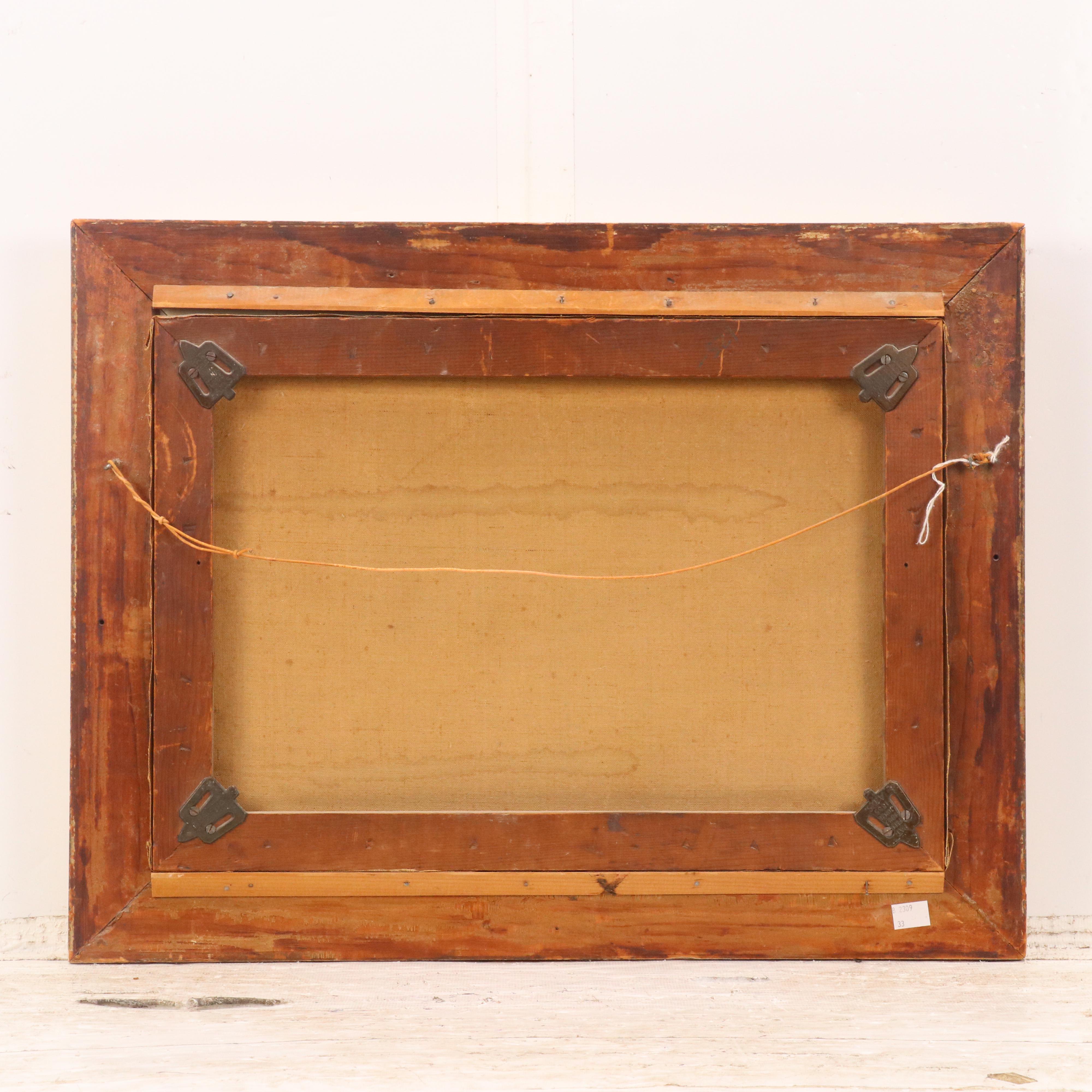 L. D. Harcourt Marine Oil Painting of Sailboats at Sea, 1894