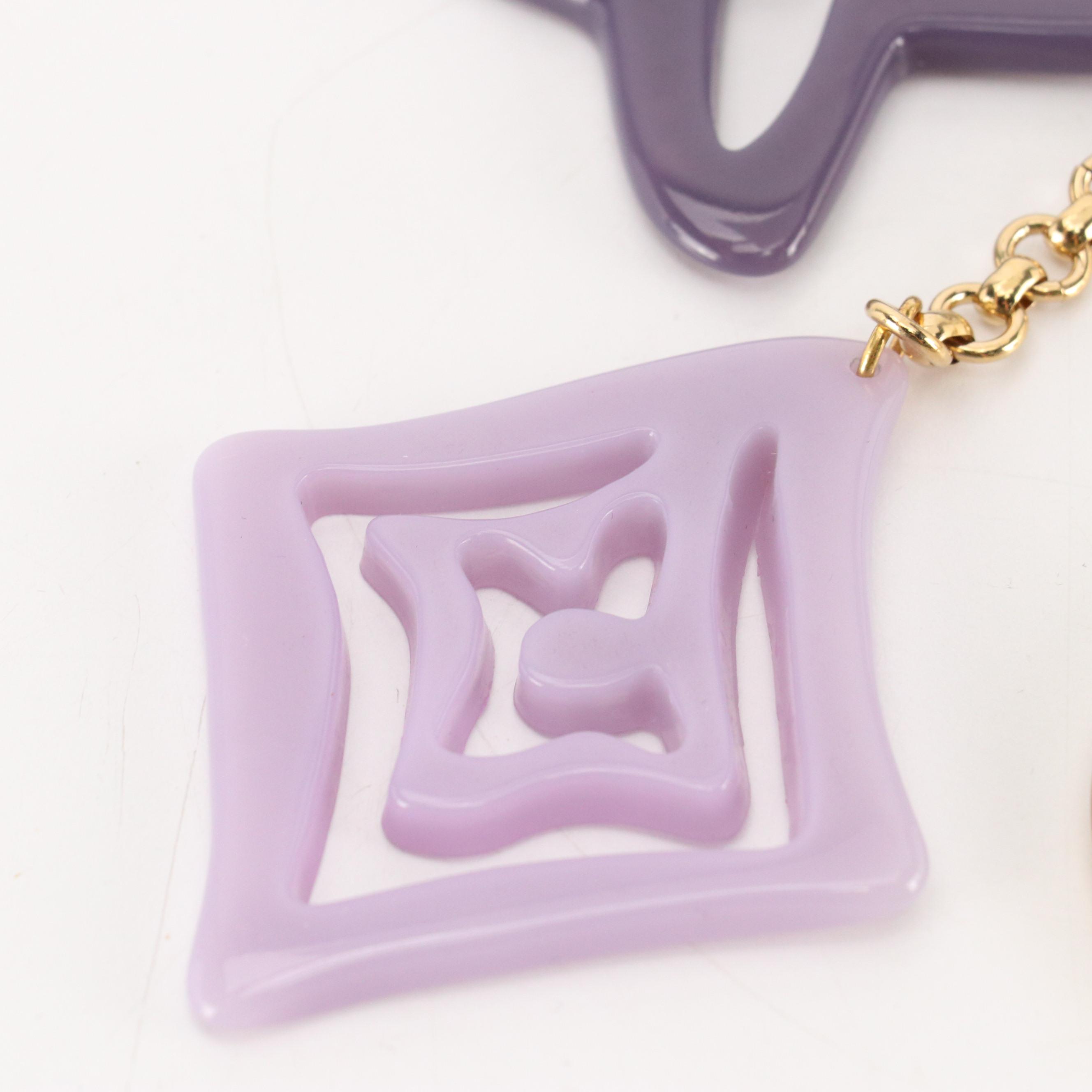 Louis Vuitton Tahitienne Gold Tone and Purple Resin Key Chain/Bag Charm