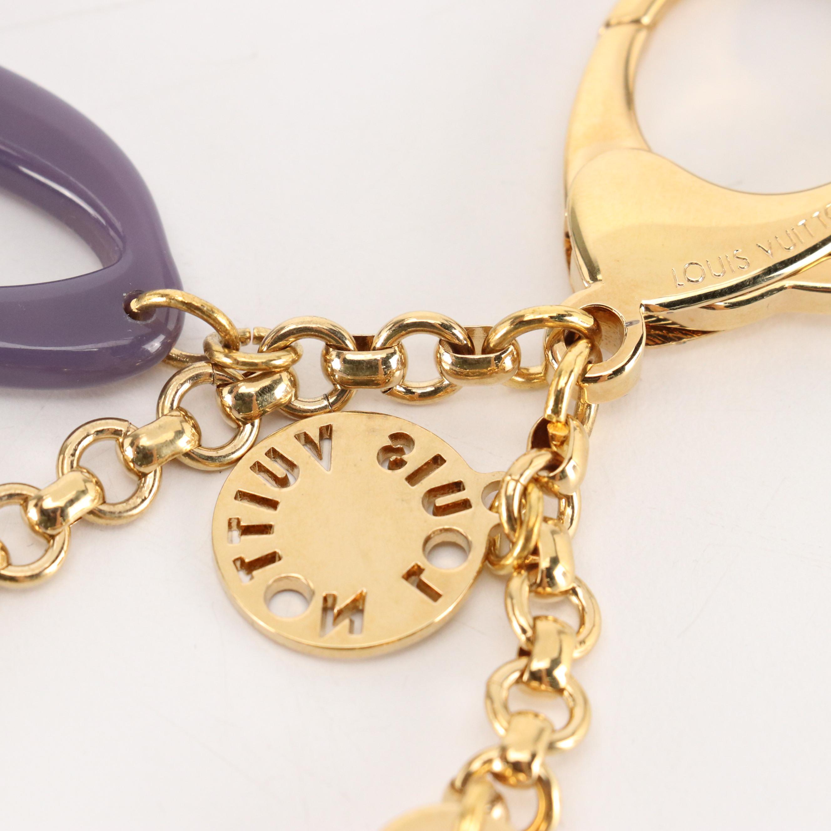 Louis Vuitton Tahitienne Gold Tone and Purple Resin Key Chain/Bag Charm