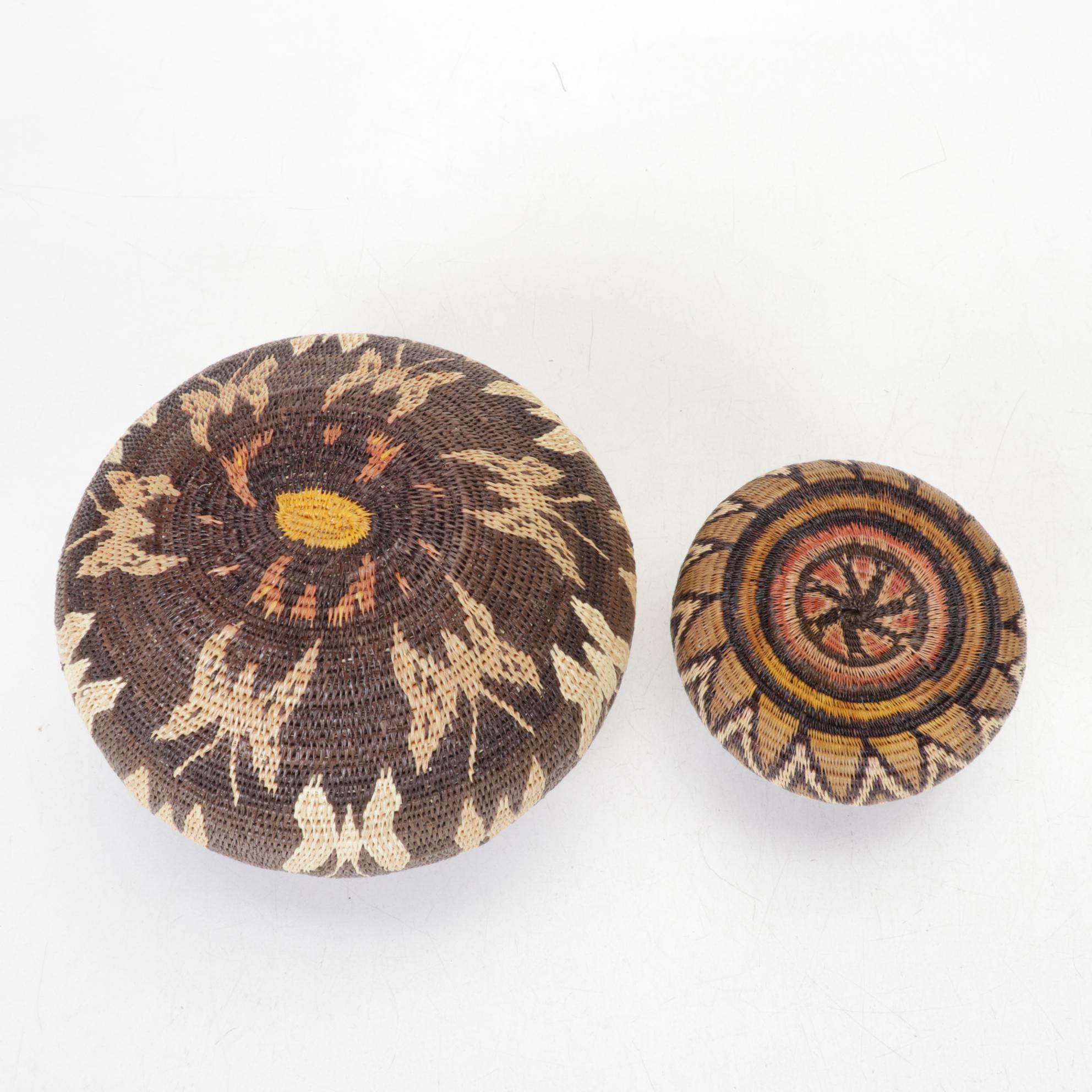 Woven Fiber Panama Baskets & Rattan Place Mat