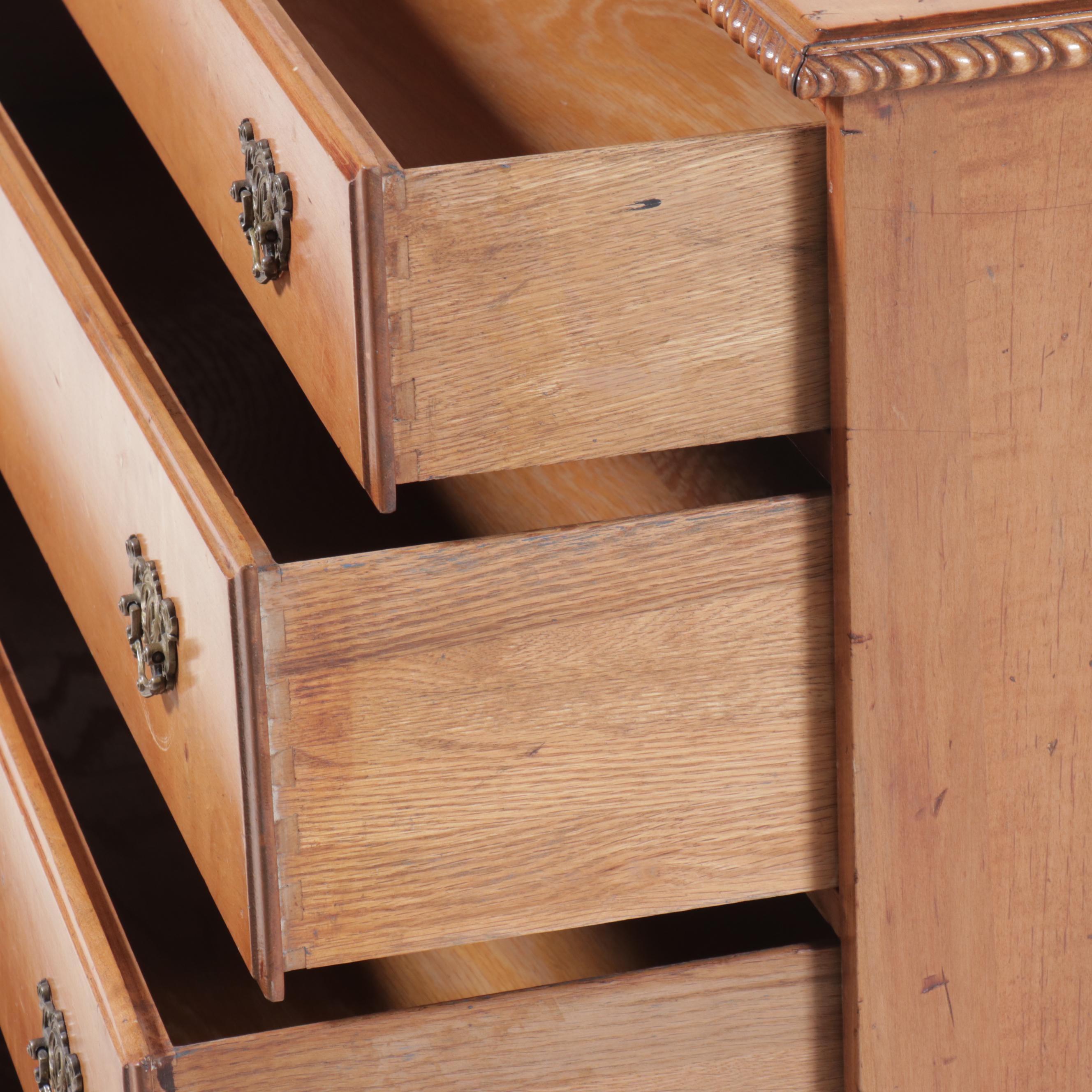 Federal Style Maple Four-Drawer Chest with Claw and Ball Feet, 20th Century