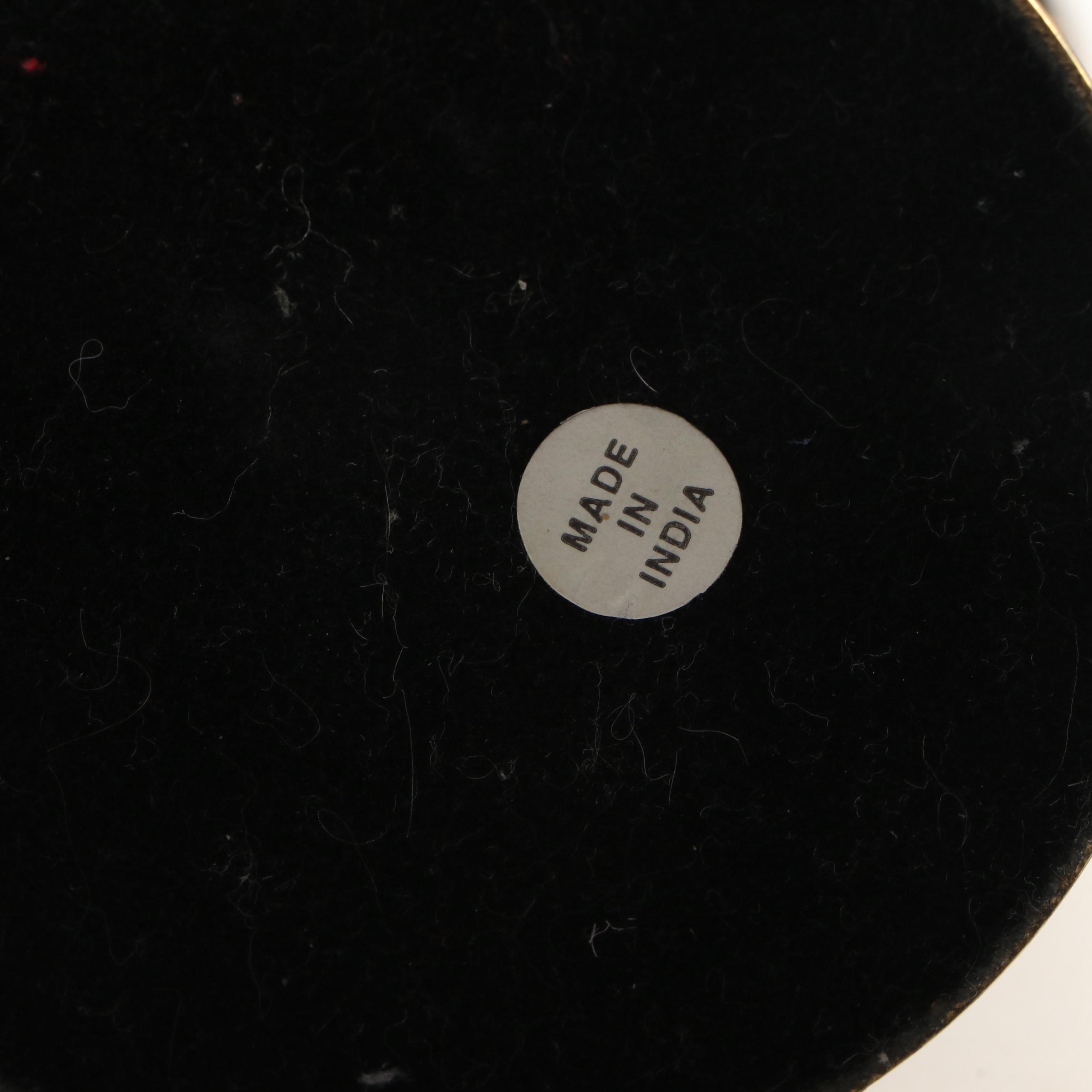 Pair of Indian Brass Stag Head Candlesticks