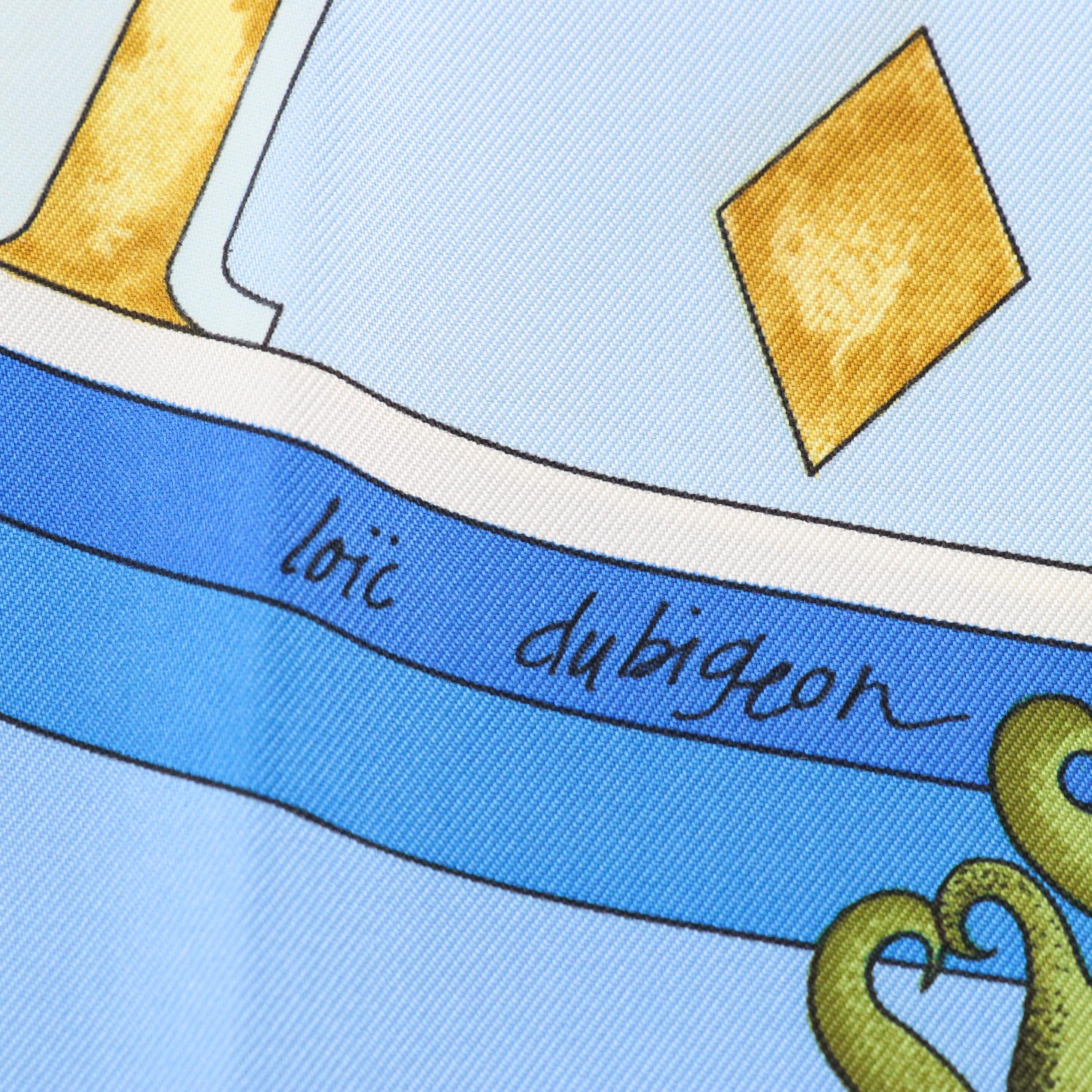 Hermès "La Ronde des Heures" Scarf 90 in Silk Twill