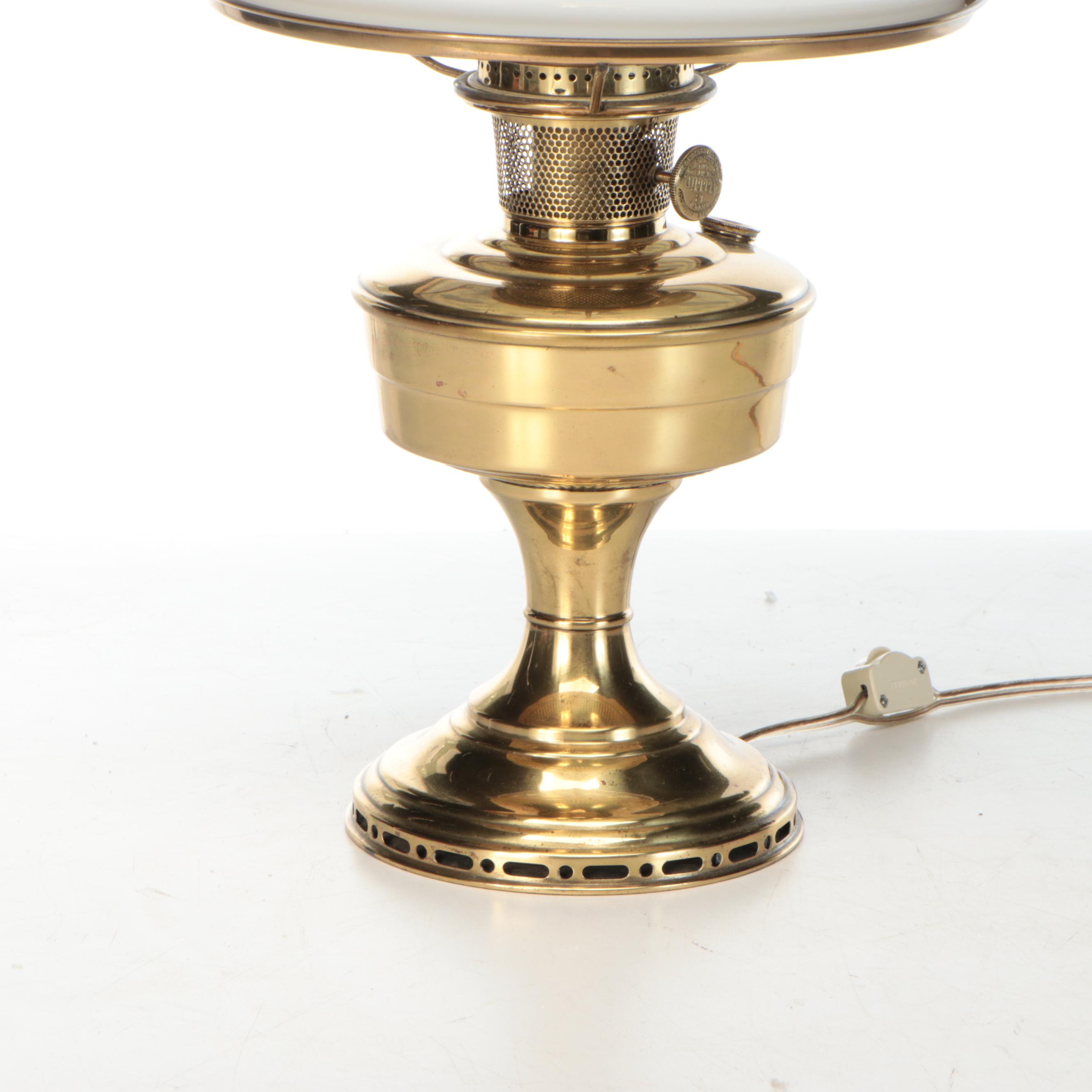 Aladdin Model 12 Blue on White Milk Glass Table Lamp