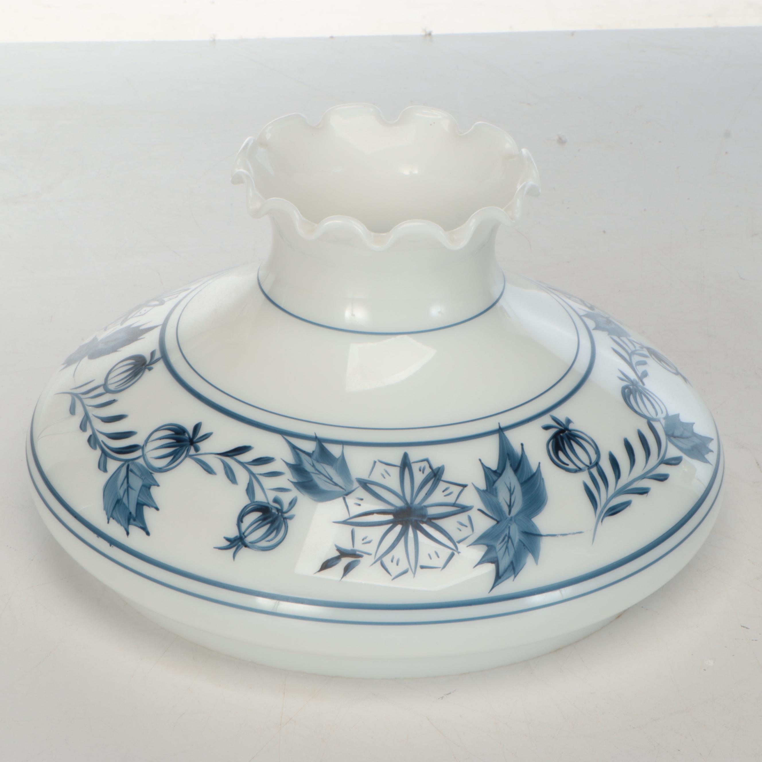 Aladdin Model 12 Blue on White Milk Glass Table Lamp