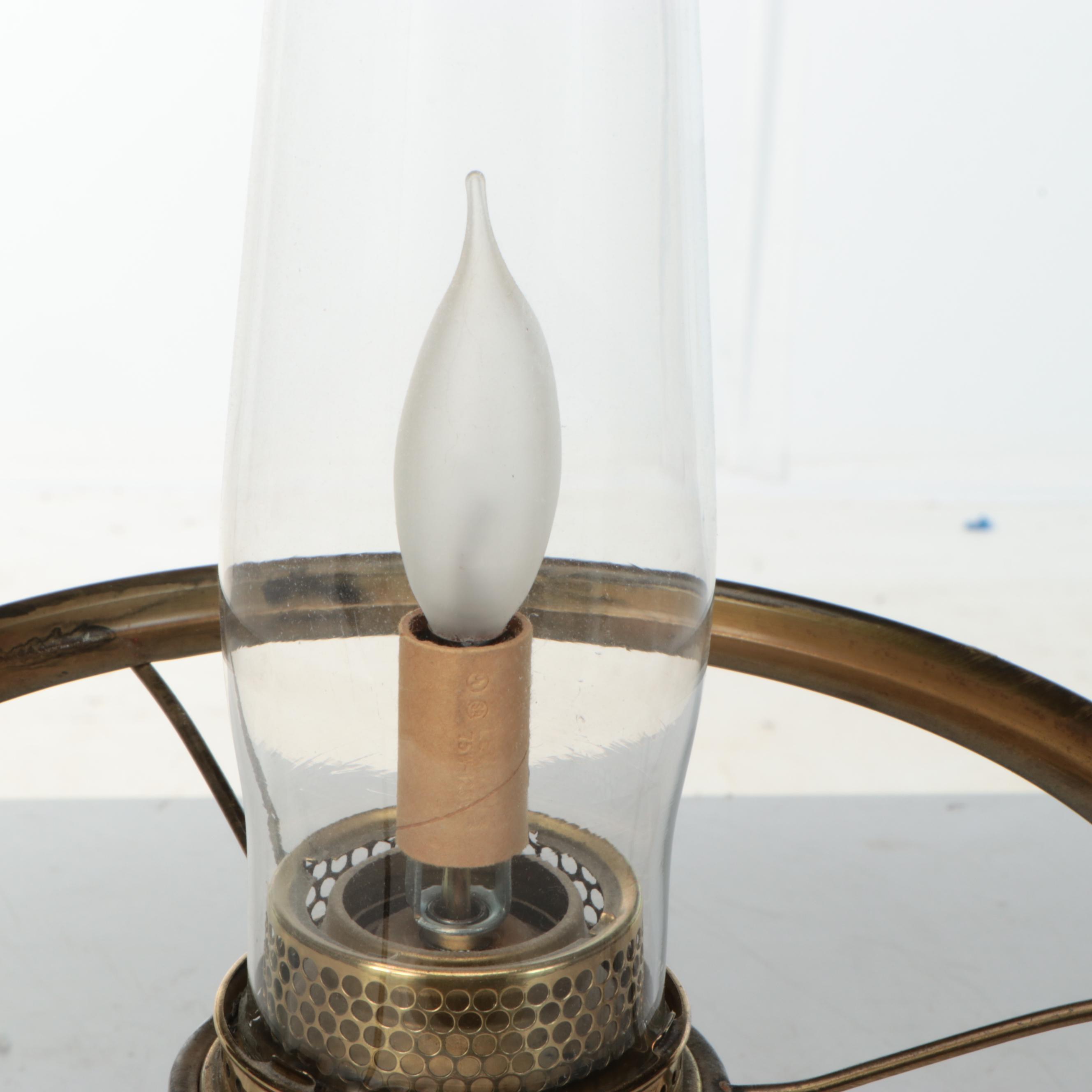 Aladdin Model 12 Blue on White Milk Glass Table Lamp