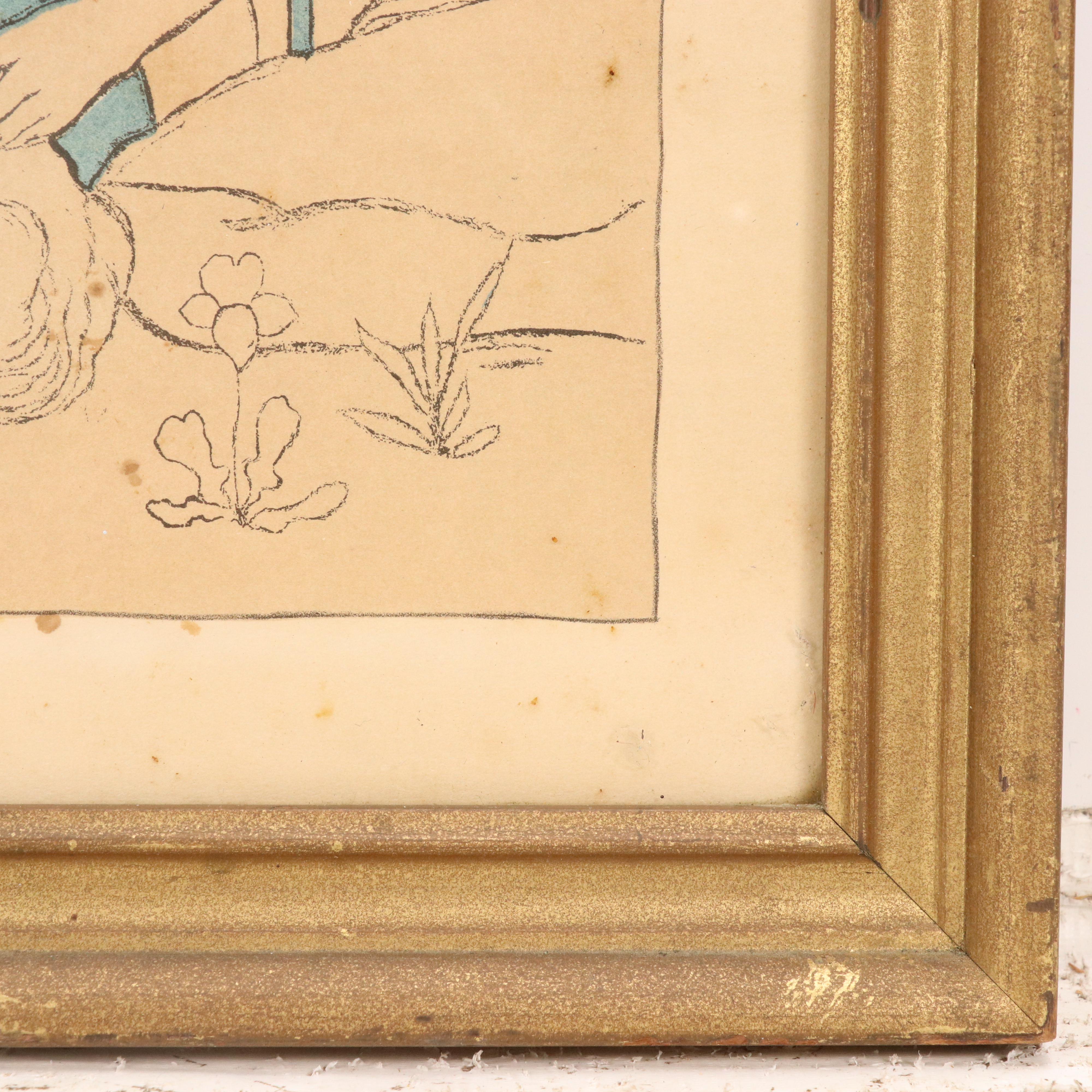 Bella Vichon Color Lithograph "Christ With Children"