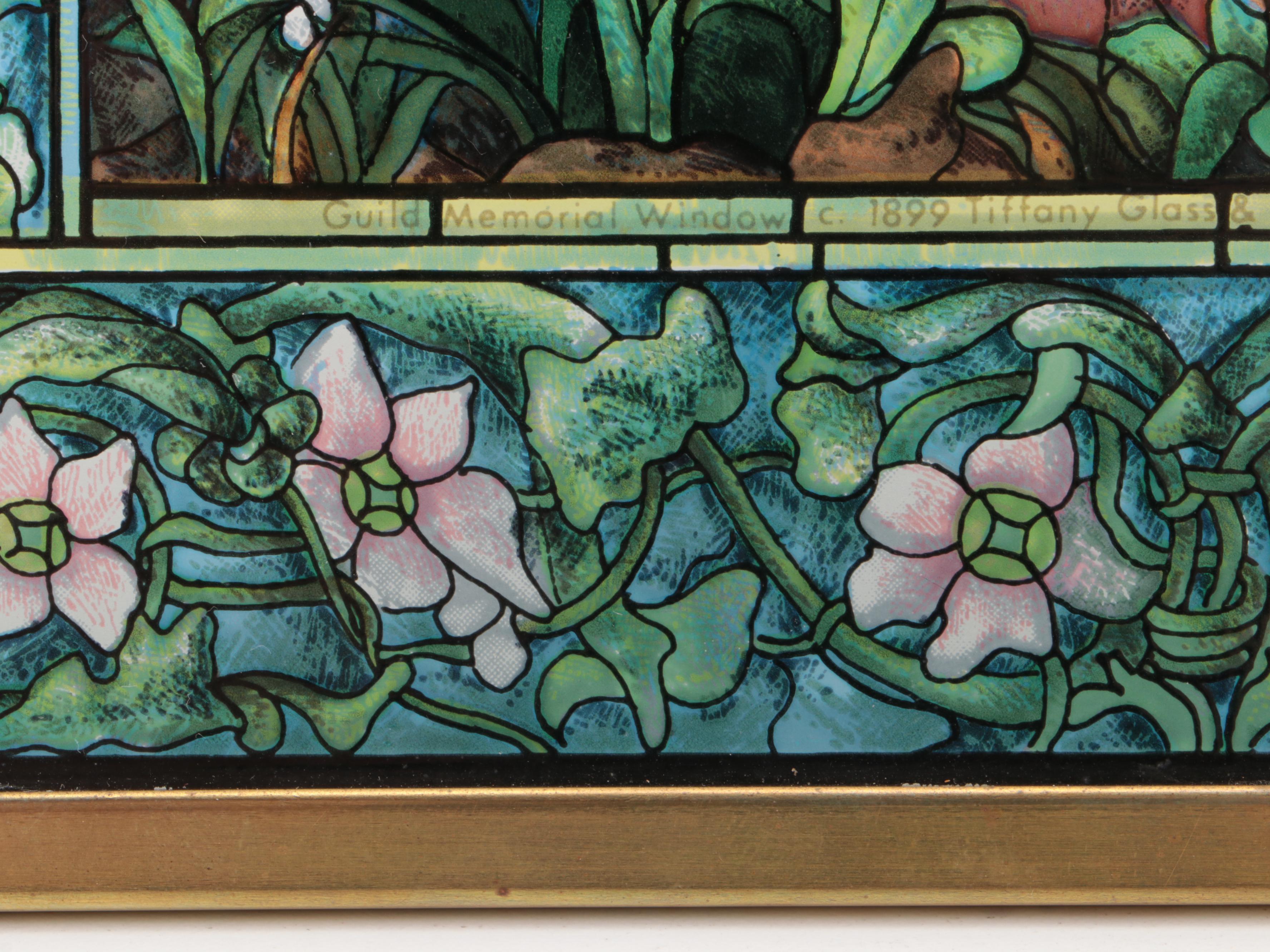 Transfer Printed Glass After Tiffany Glass & Decorating "Madonna of the Flowers"