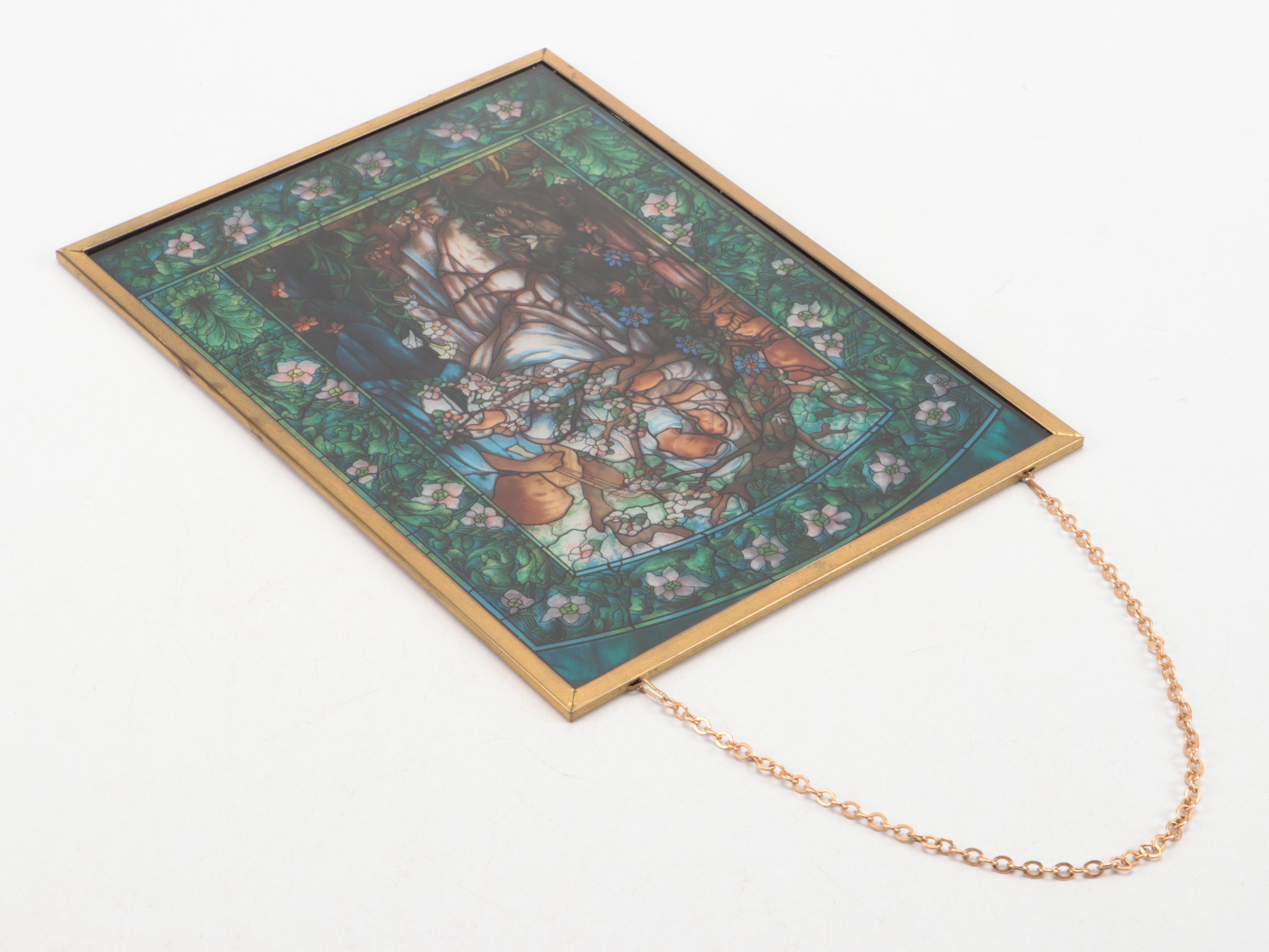 Transfer Printed Glass After Tiffany Glass & Decorating "Madonna of the Flowers"