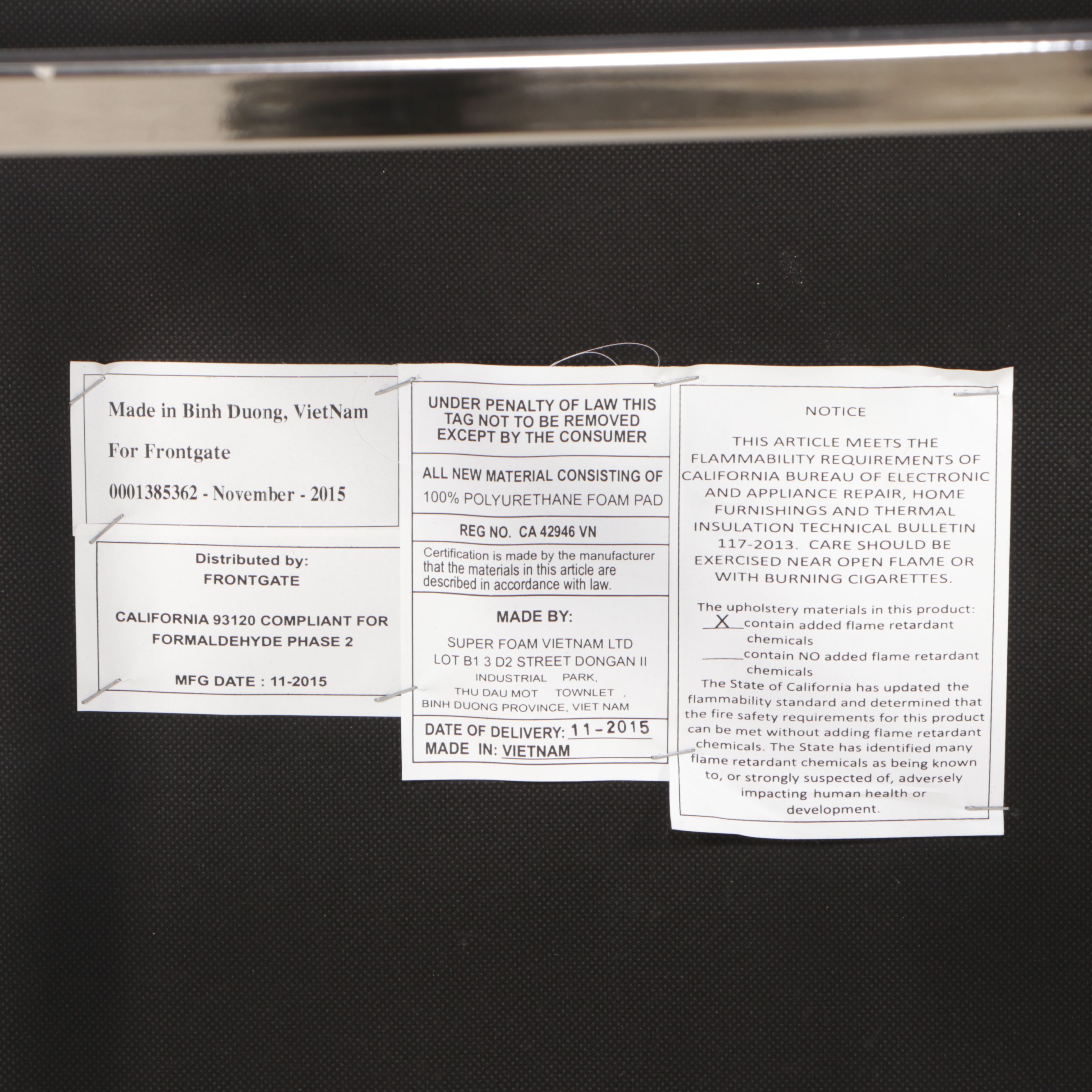 Five Frontgate Counter Height Metal Stools with Faux Leather Upholstery, 2015