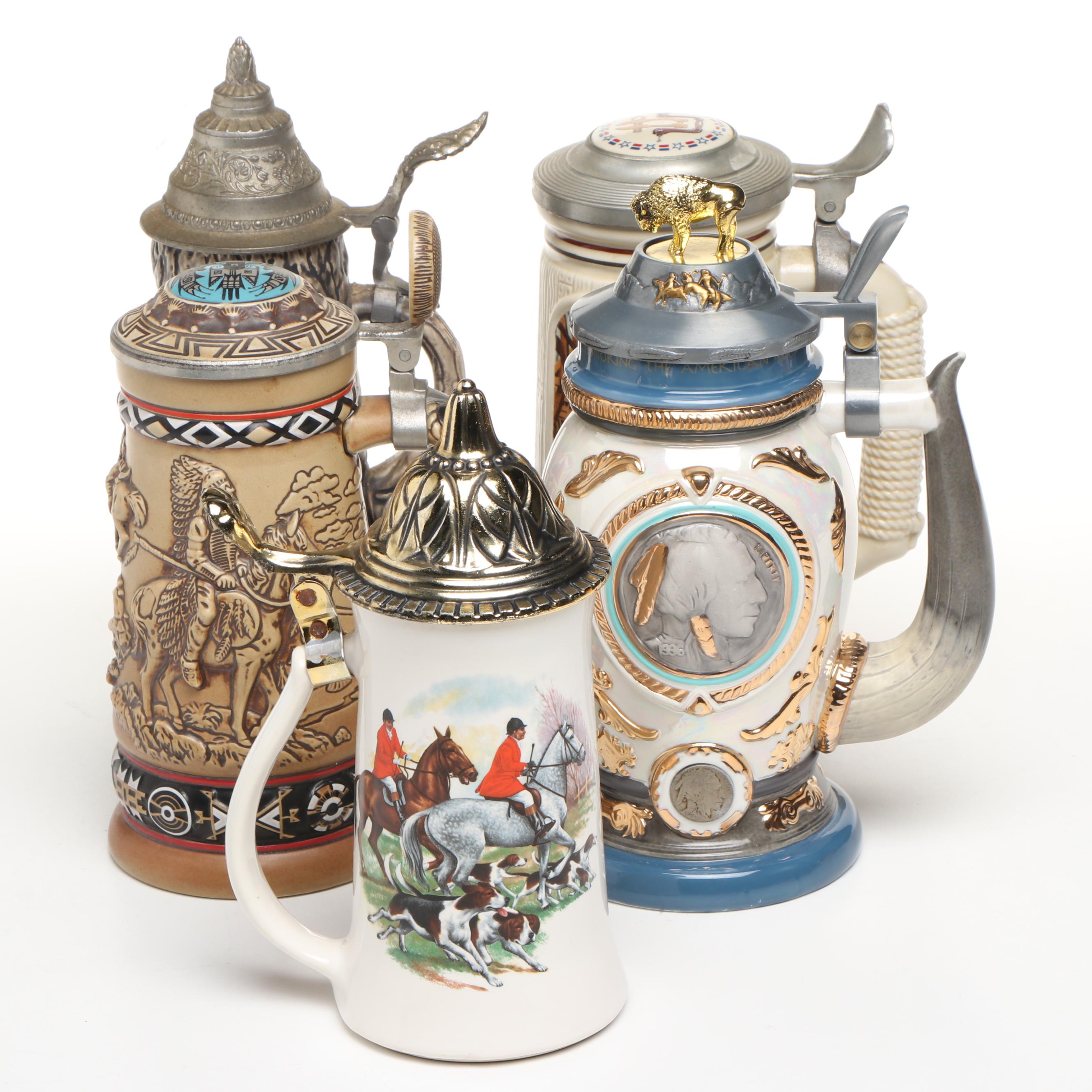 Ceramarte for Avon, King, Bradford Exchange, More Ceramic Beer Steins
