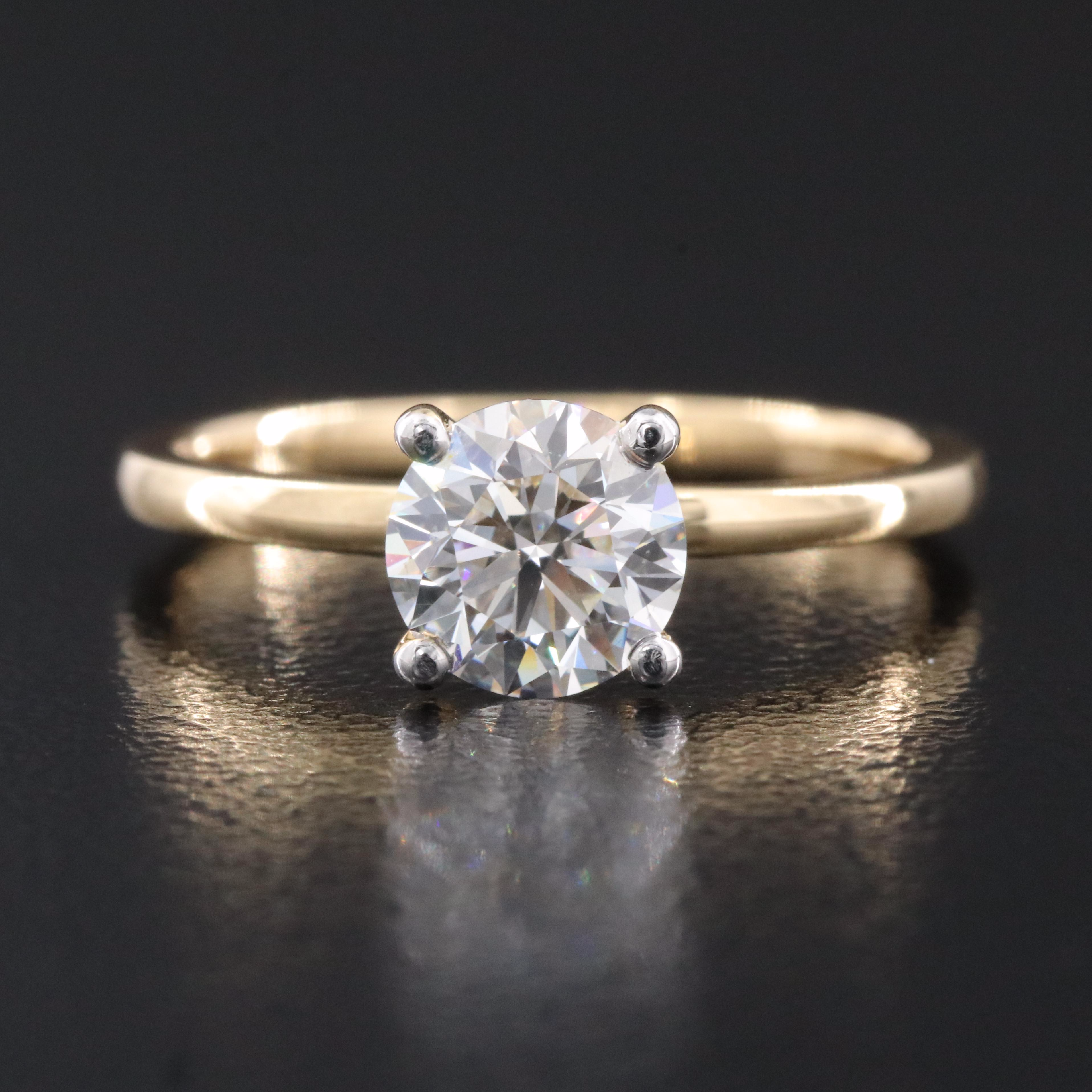 14K 1.00 CT Lab Grown Diamond Solitaire Ring with IGI Report