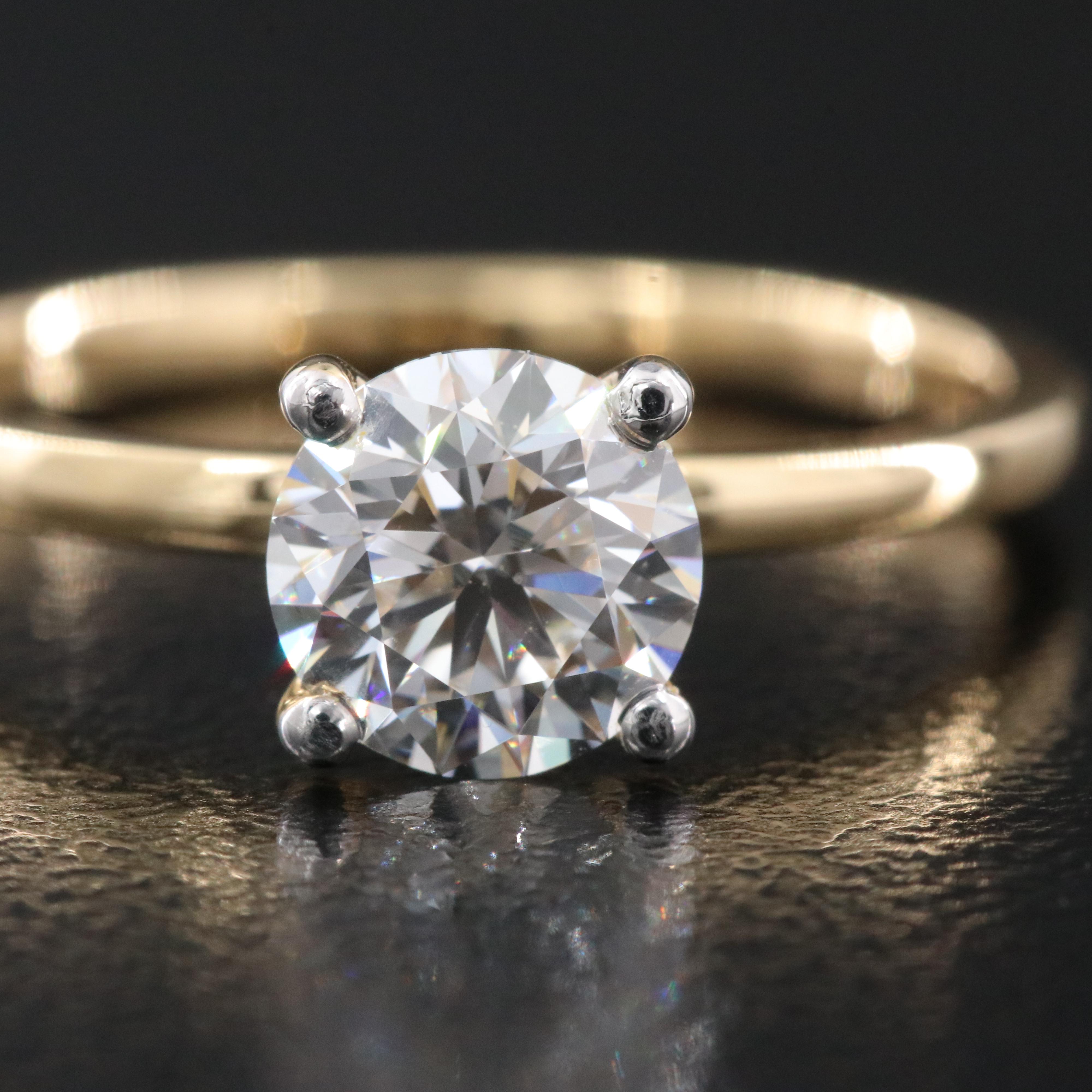 14K 1.00 CT Lab Grown Diamond Solitaire Ring with IGI Report