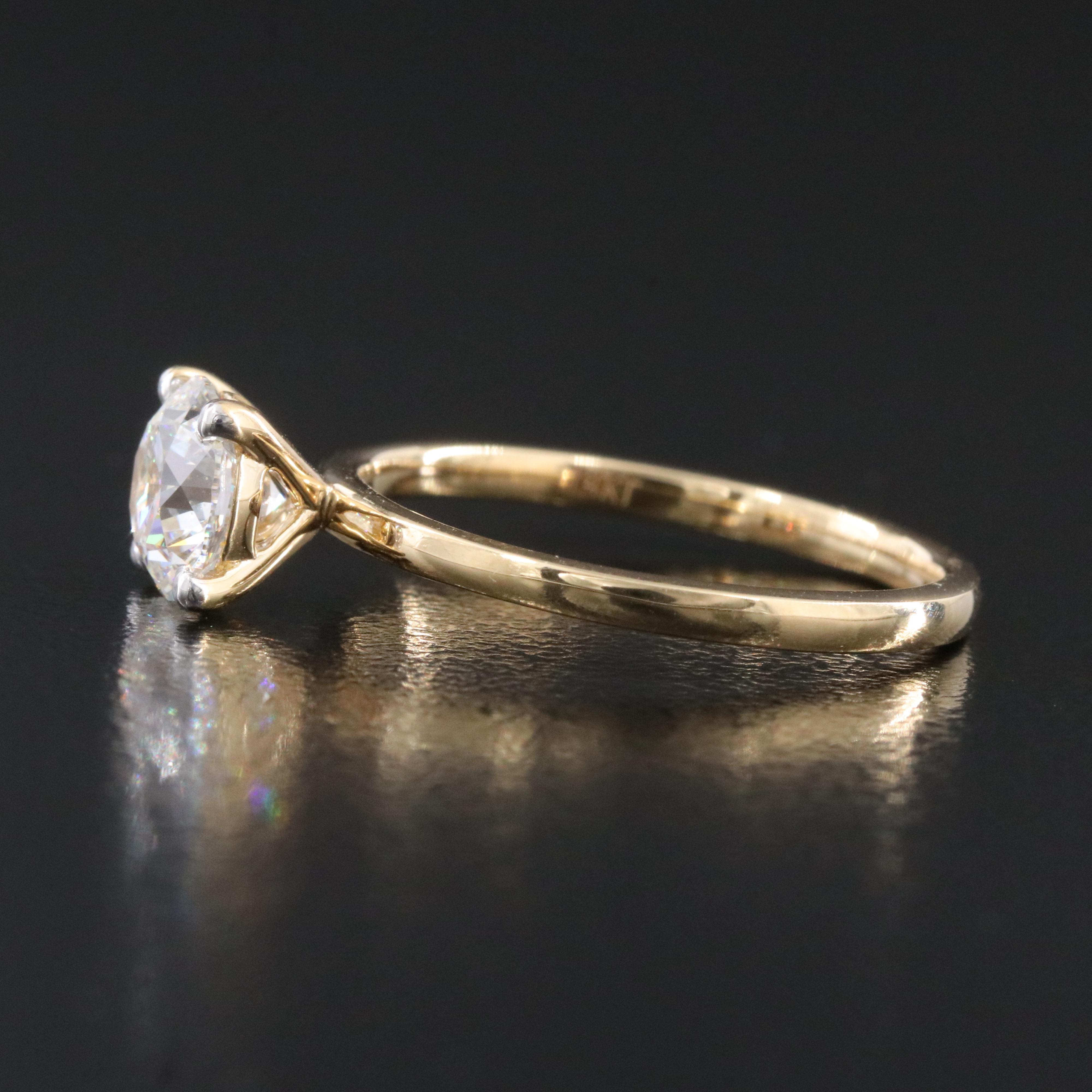 14K 1.00 CT Lab Grown Diamond Solitaire Ring with IGI Report